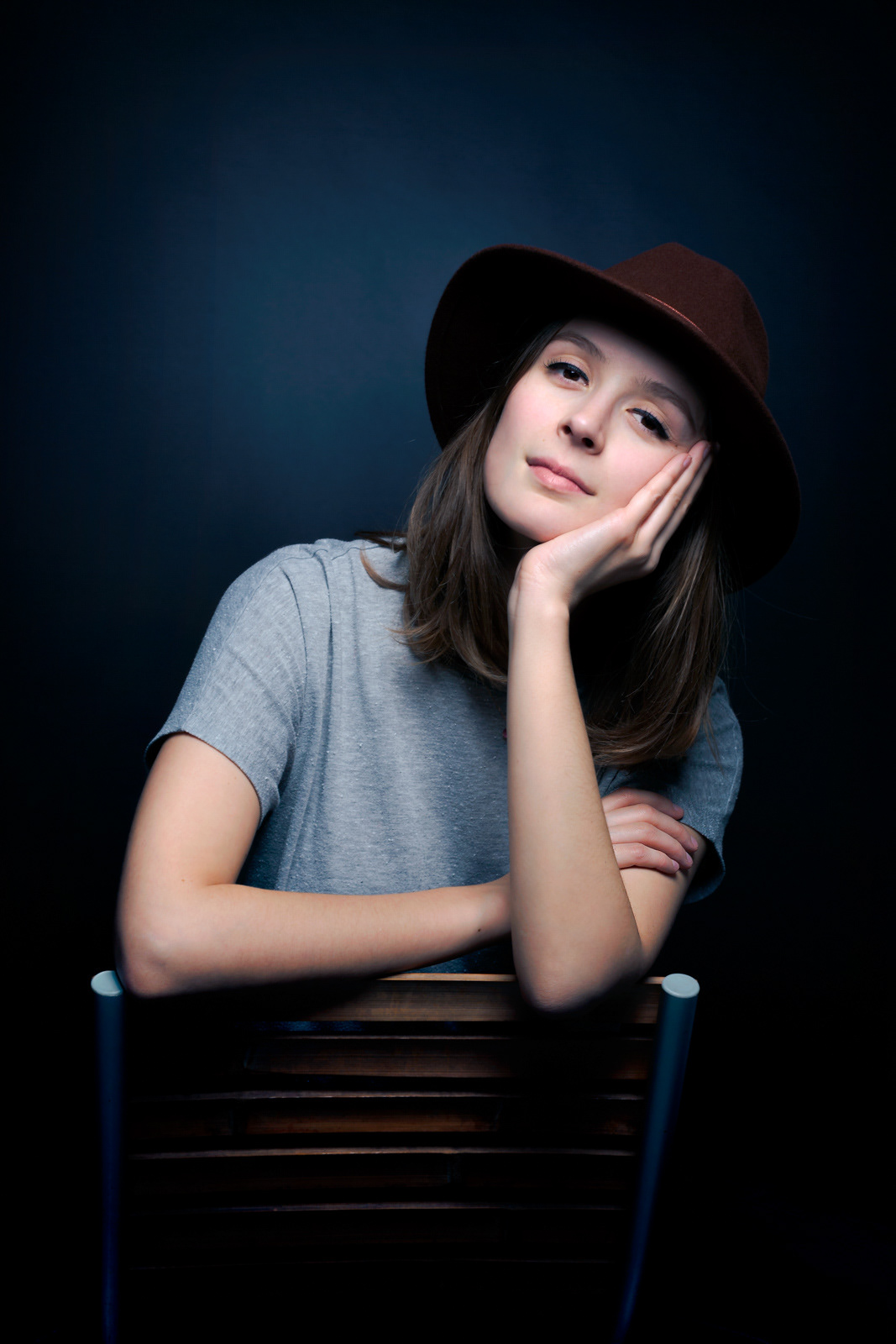 Portrait of a woman with a hat
