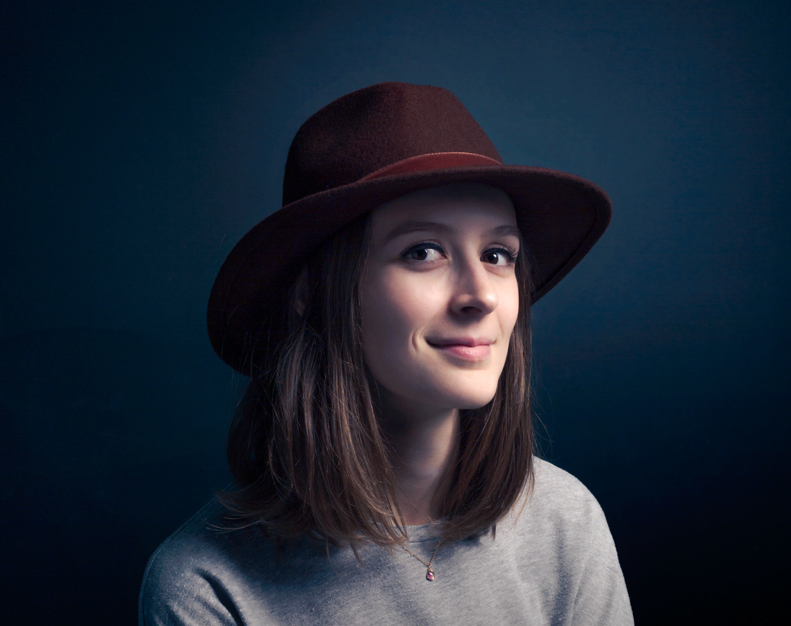 Portrait of a woman with a hat