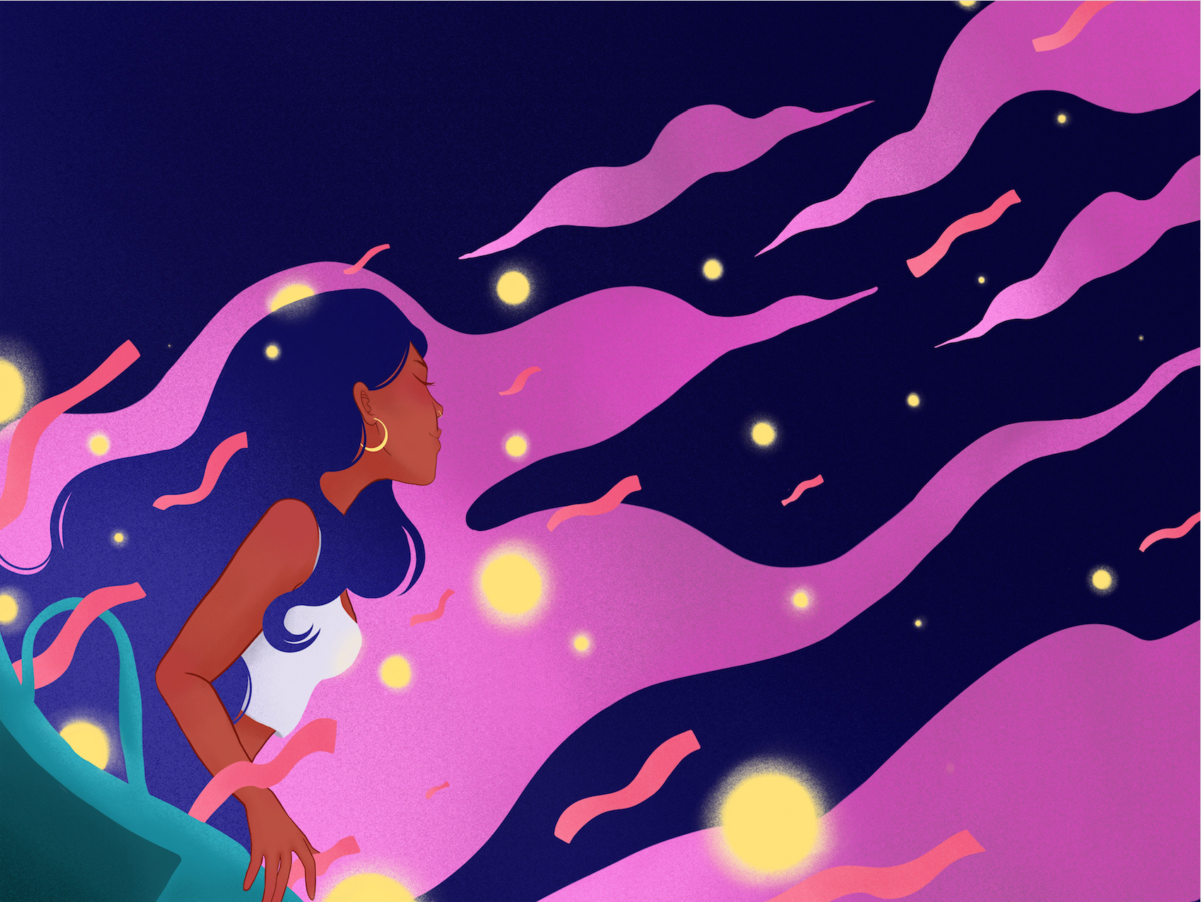 Get Out Your Bag (2019) Illustration for an article about learning to let go of sadness.