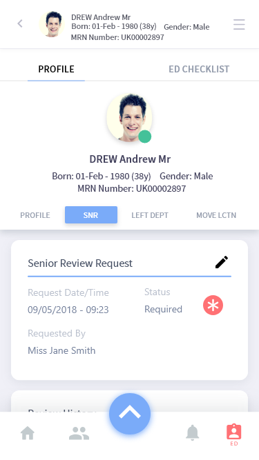 Senior Review Request