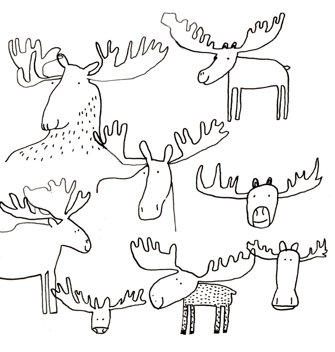 Moose Sketchbook Page