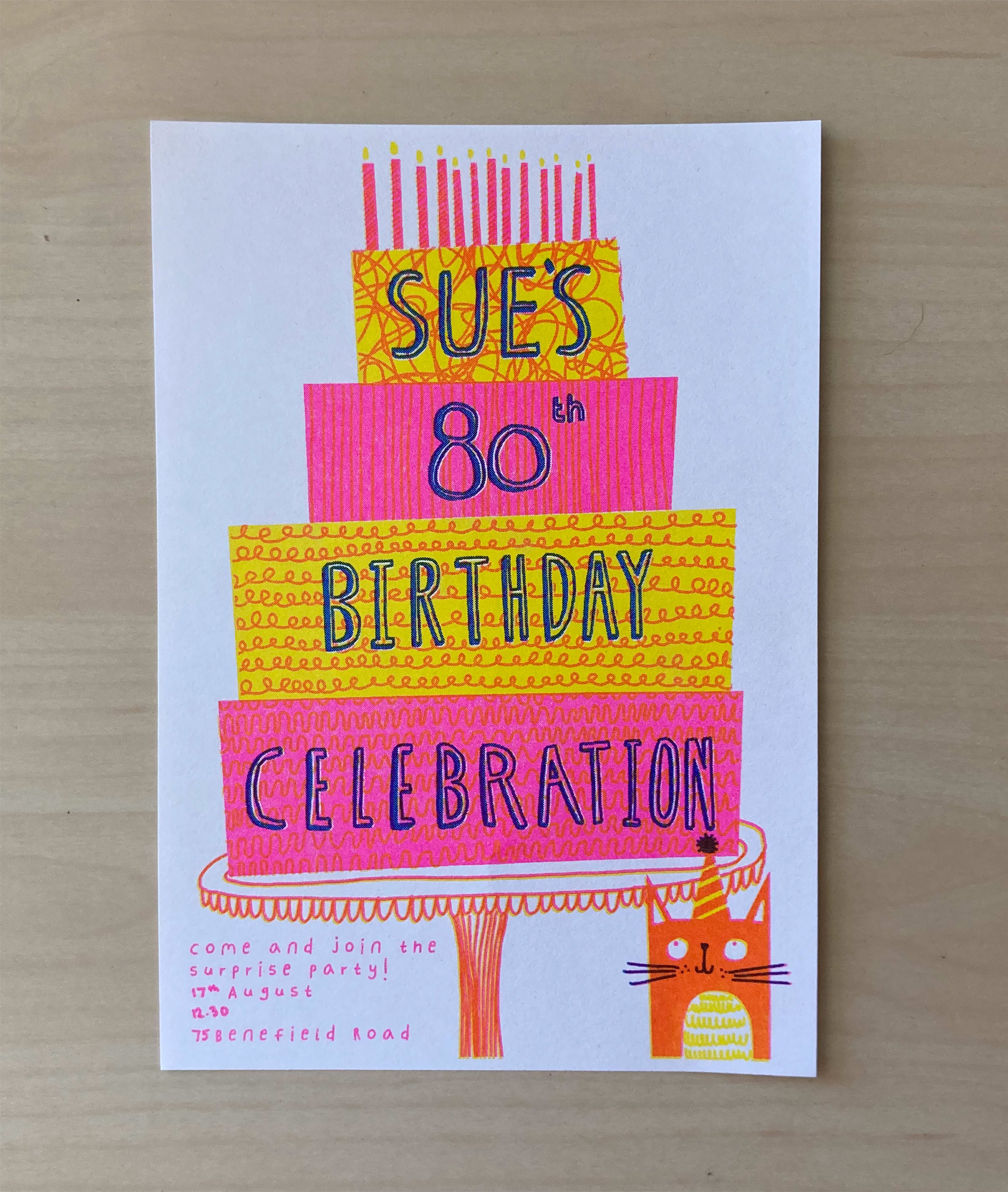 Commissioned riso print invitation