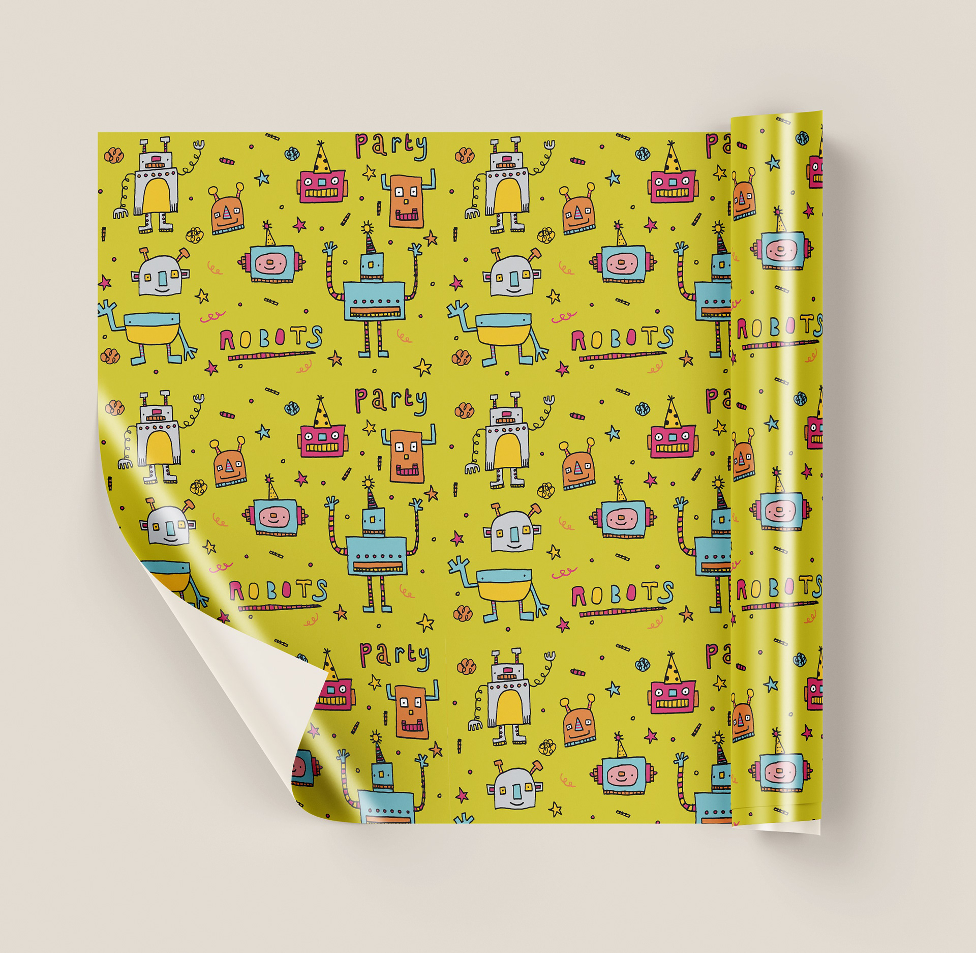 Wrapping paper design mockup