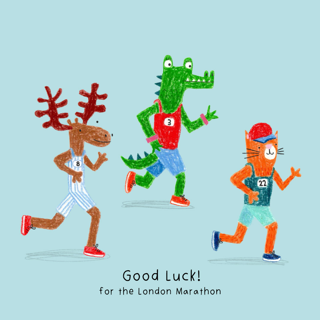 Pencil crayon drawing for the London Marathon