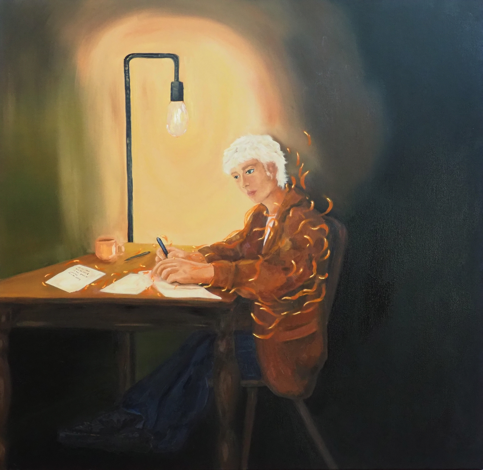 Aspin Bennett - my light within my shadows 36 x 36 inches - oil on canvas