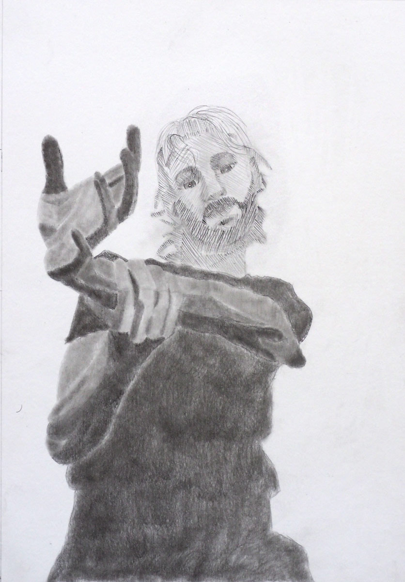 Geoffrey Watson by Tim - graphite on paper - 30x42