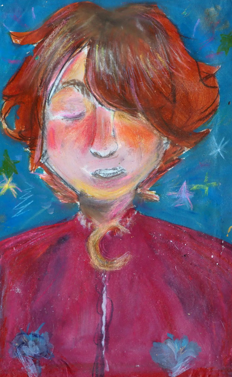Good-luck-Babe-by-Rosie---mixed-media-27x17cm