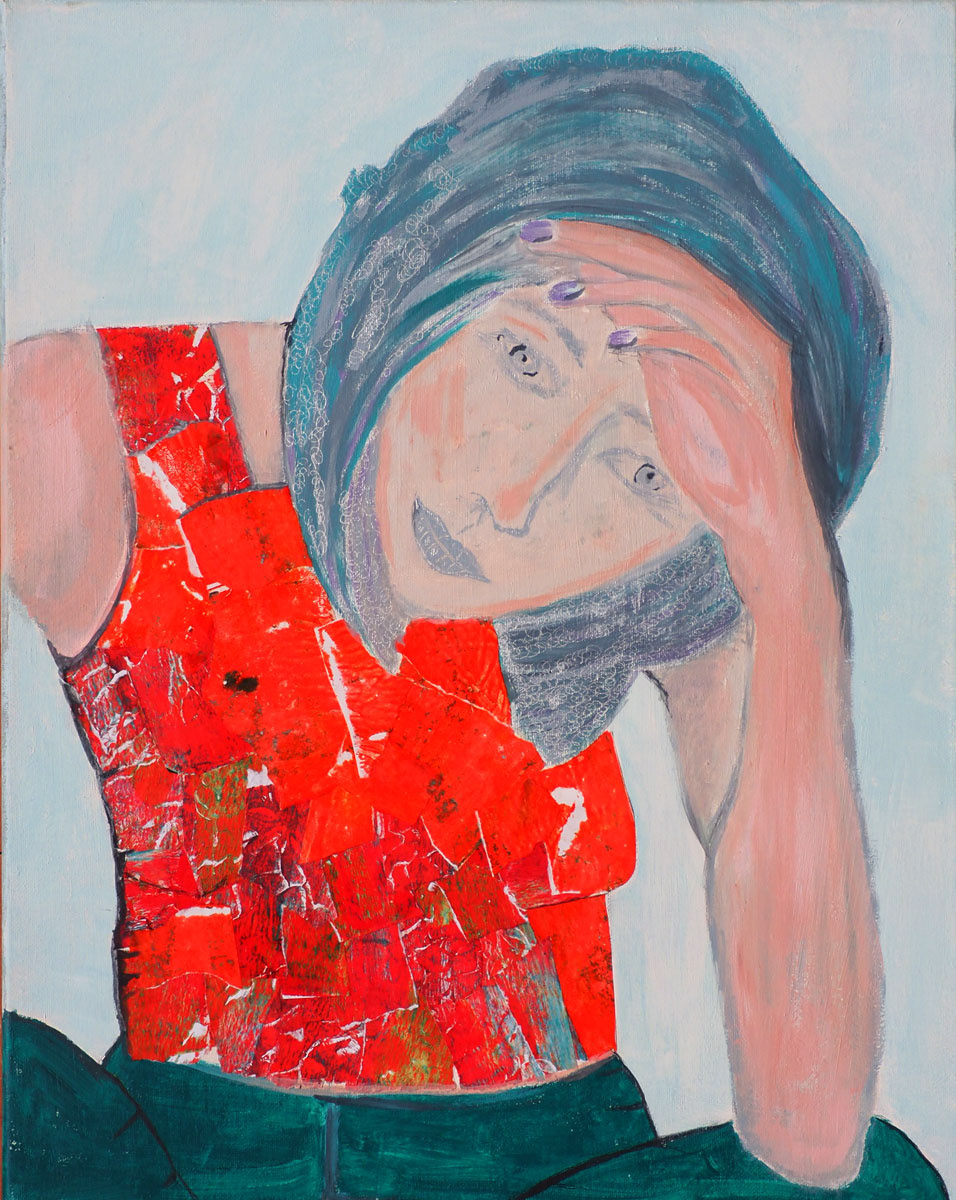 Contemplation-by-Lisa-Collis-Acrylic-and-collage-on-canvas-16-x-20cm