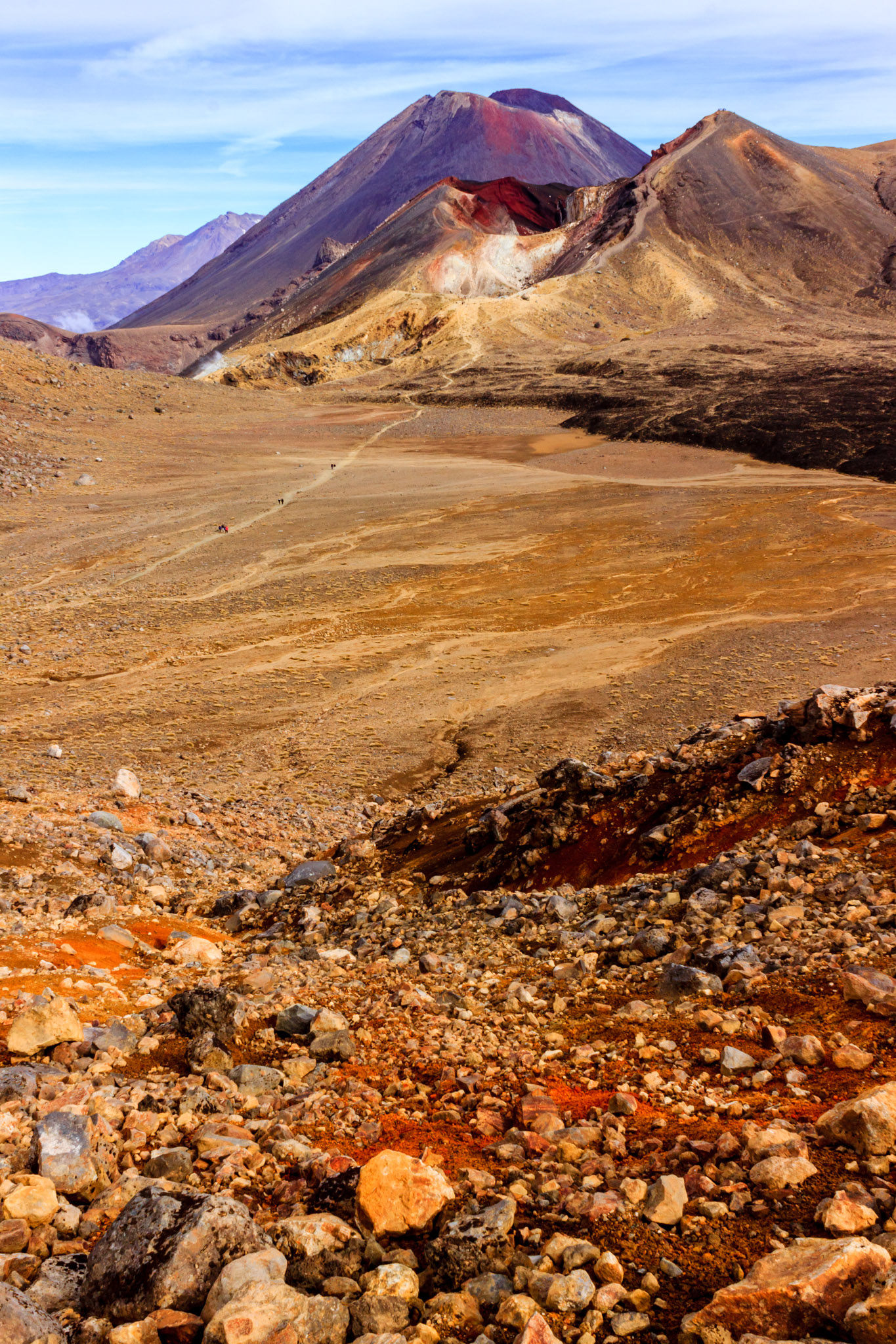 View of Mount Ngauruhoe and Red Crater from across Central Crater.