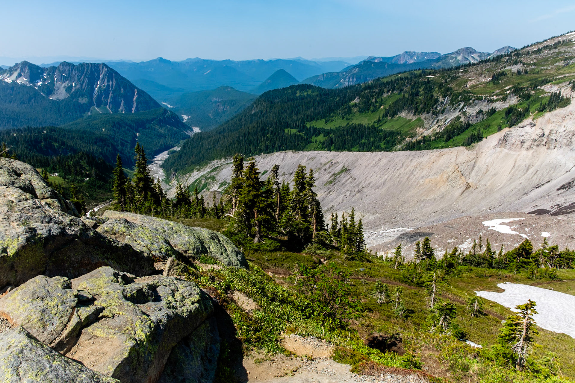 Outlet of Nisqually Glacier from Skyline Trail