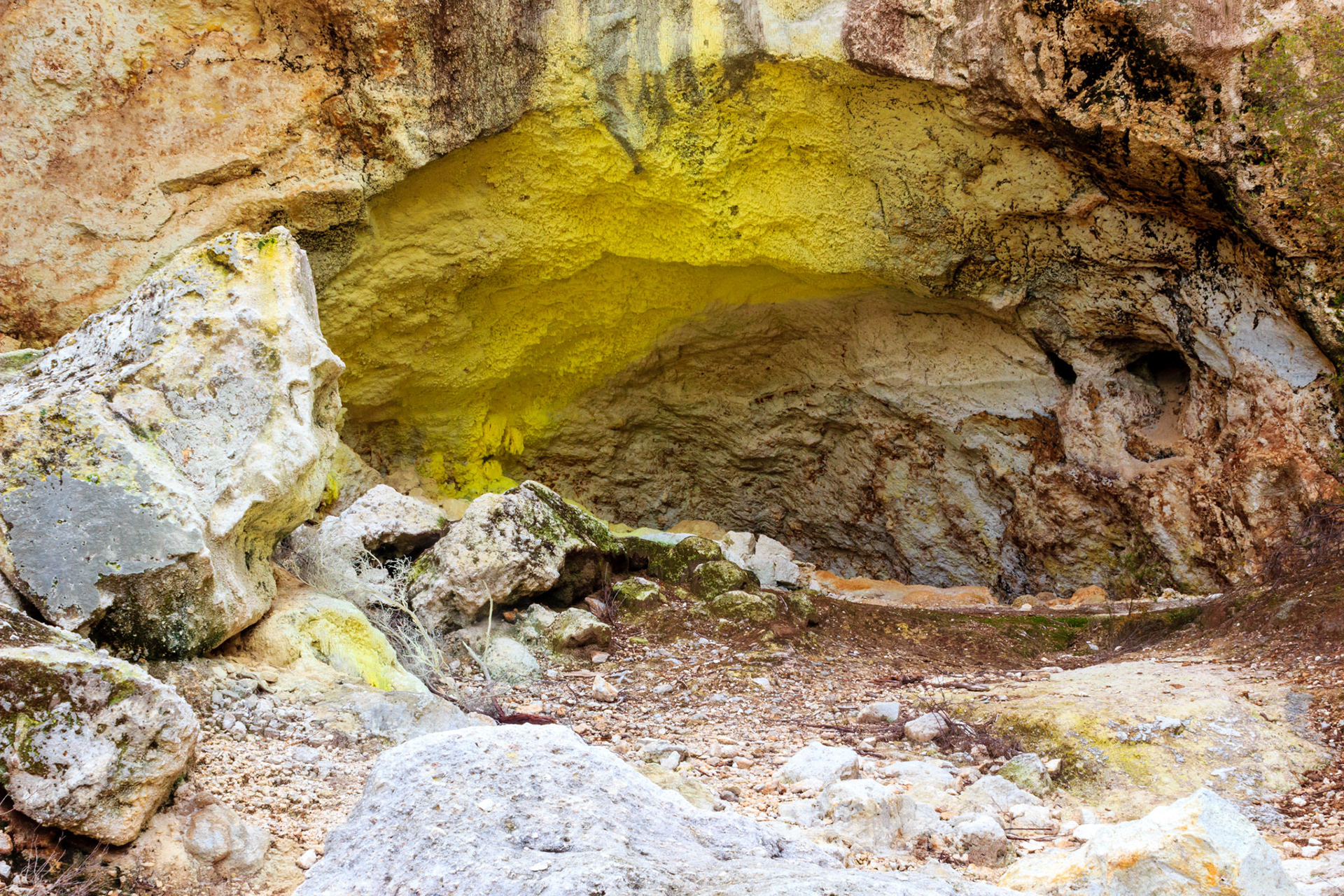 Sulfur caves.