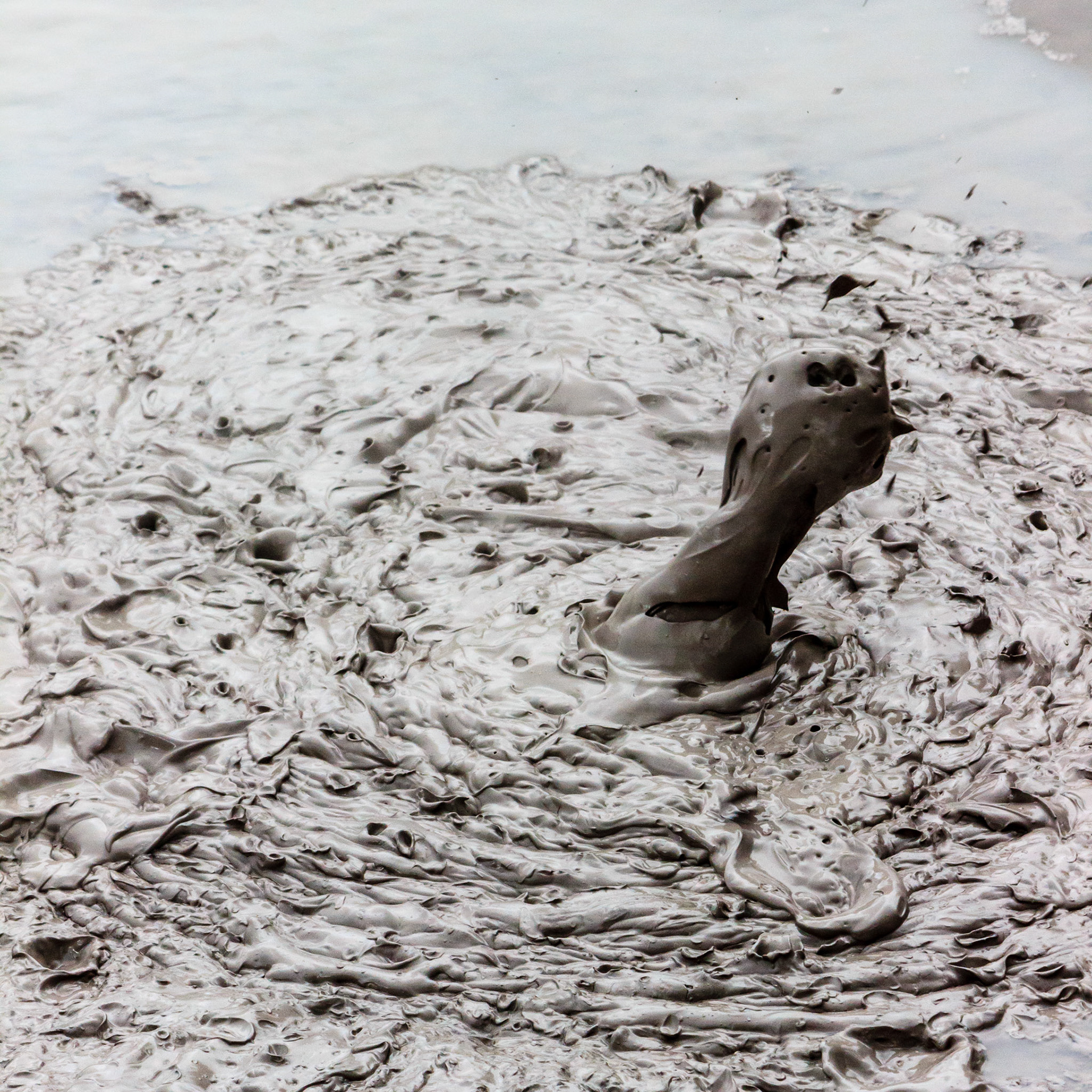 Boiling mud at a geothermal area outside of Rotoura.