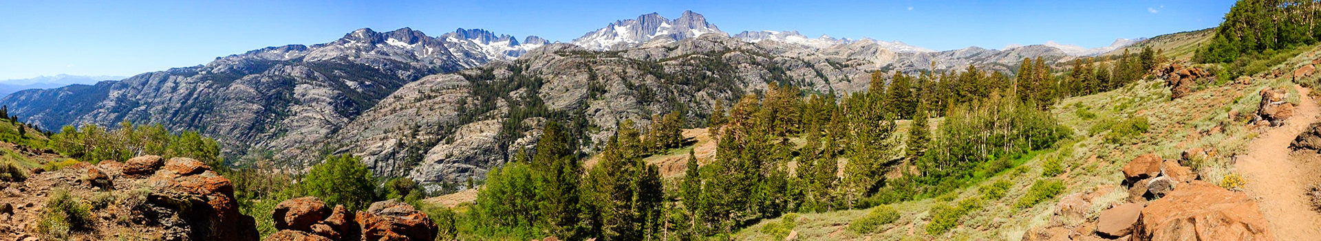 The Minarets, Mount Ritter, and Banner Peak from the Pacific Crest Trail
