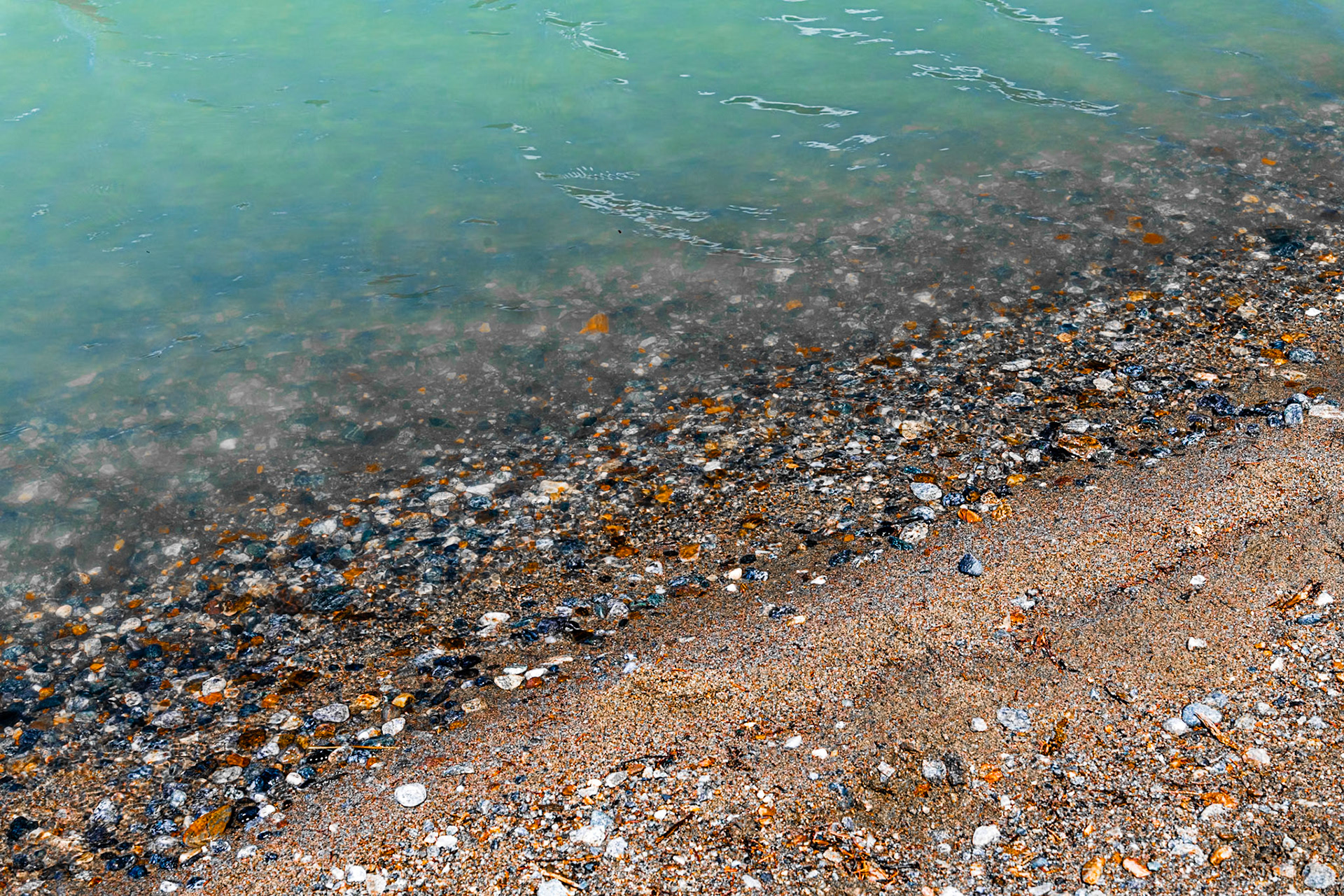 Rocks worn smooth by glacial action.