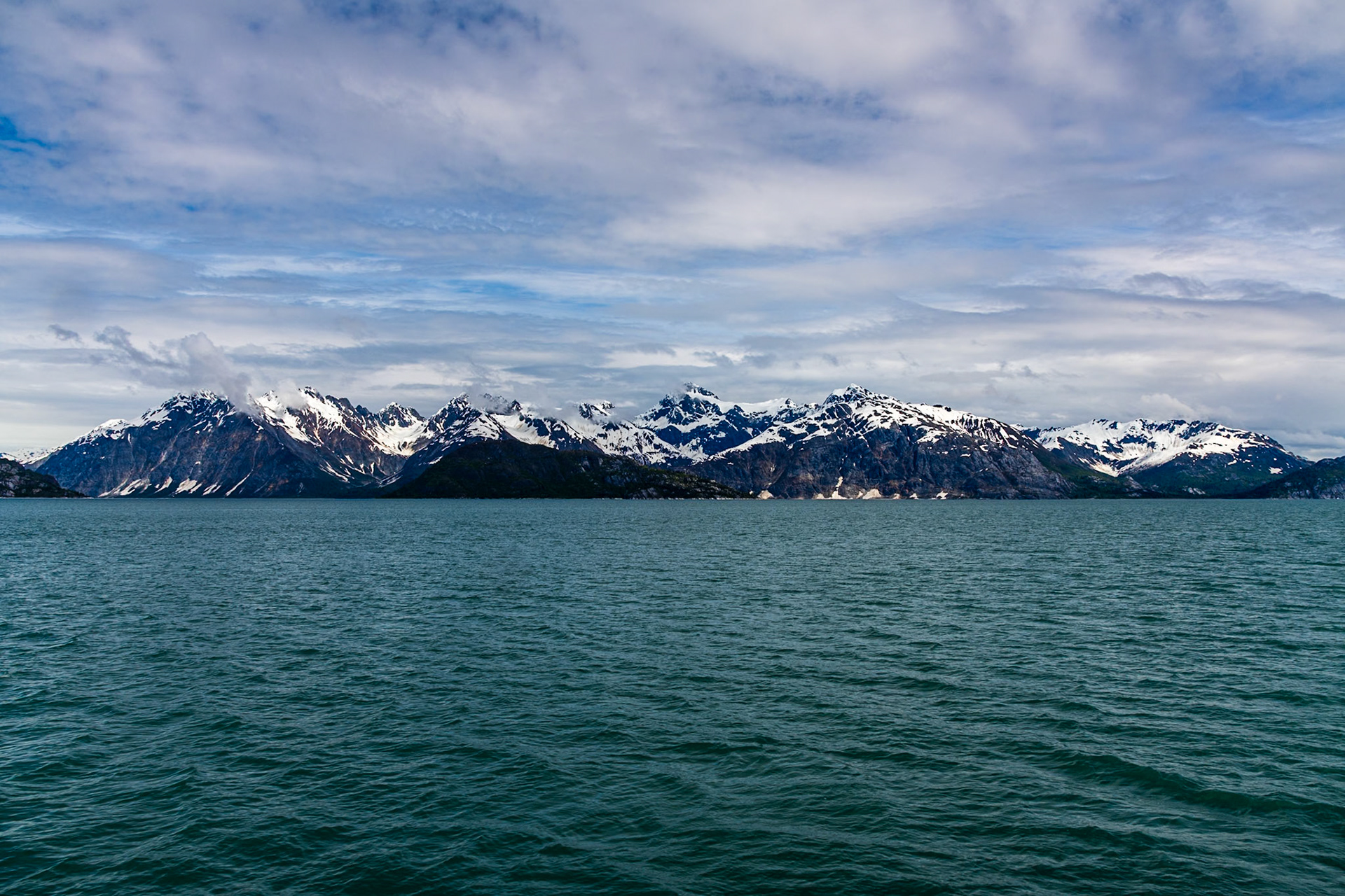 Mountains near the outlet of the bay.