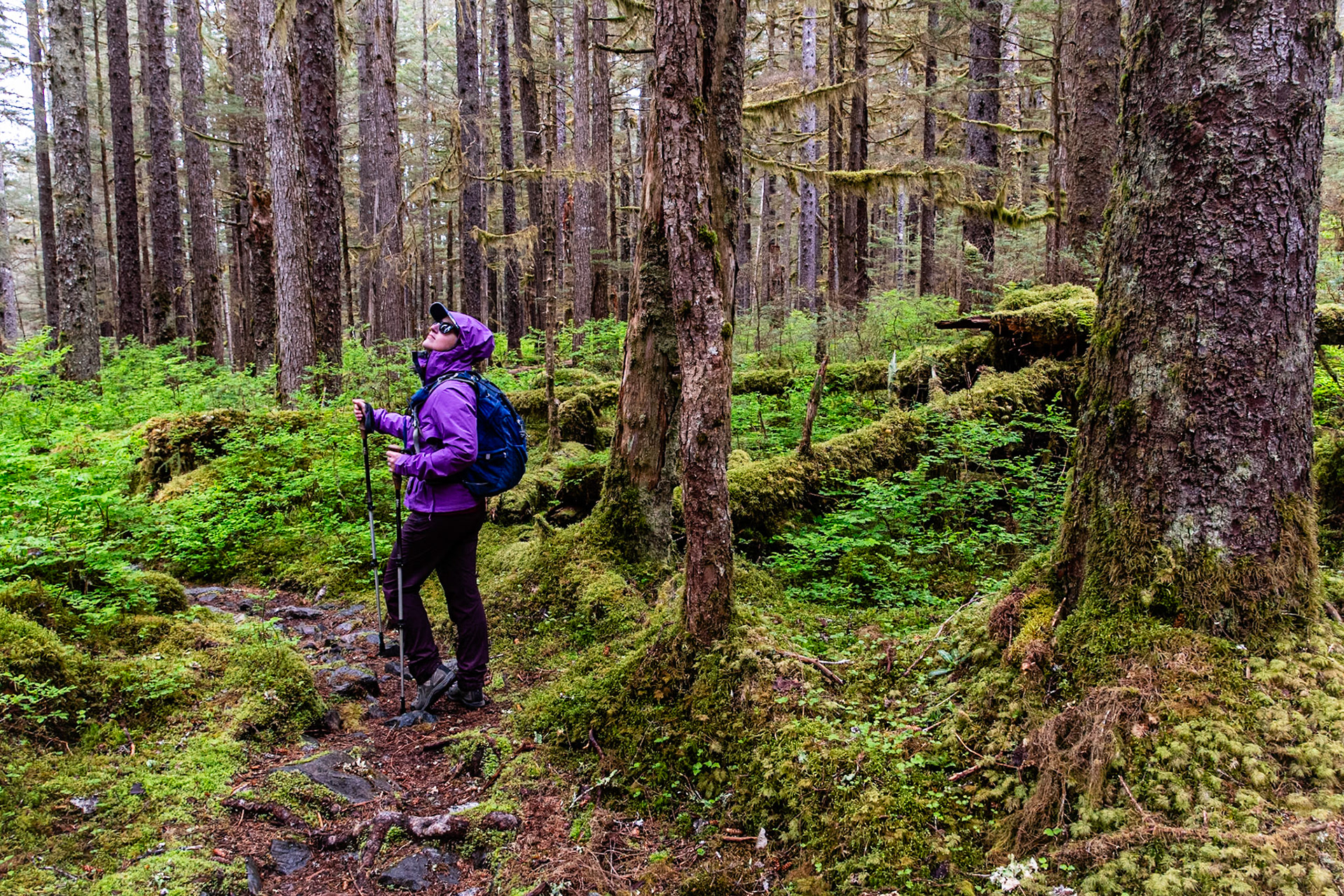 Becky at the beginning of the Bartlett River Trail.