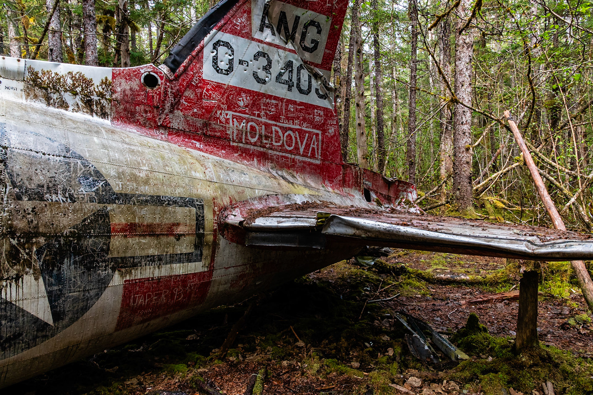 Wreckage from a DC-3 crash in 1957.