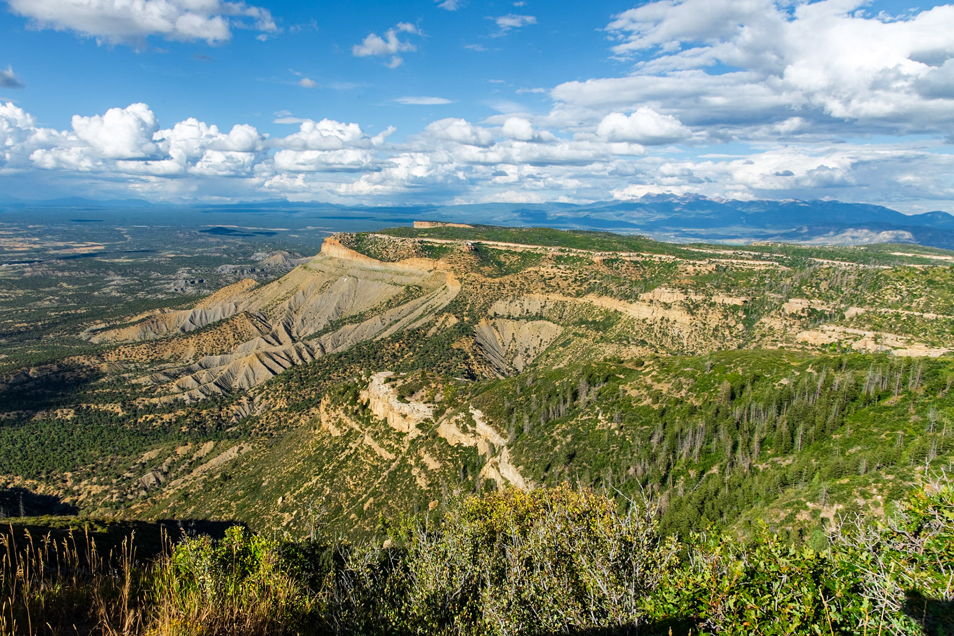 Looking Northeast from Park Point toward The Knife Edge (foreground) and San Juan Mountains (background).