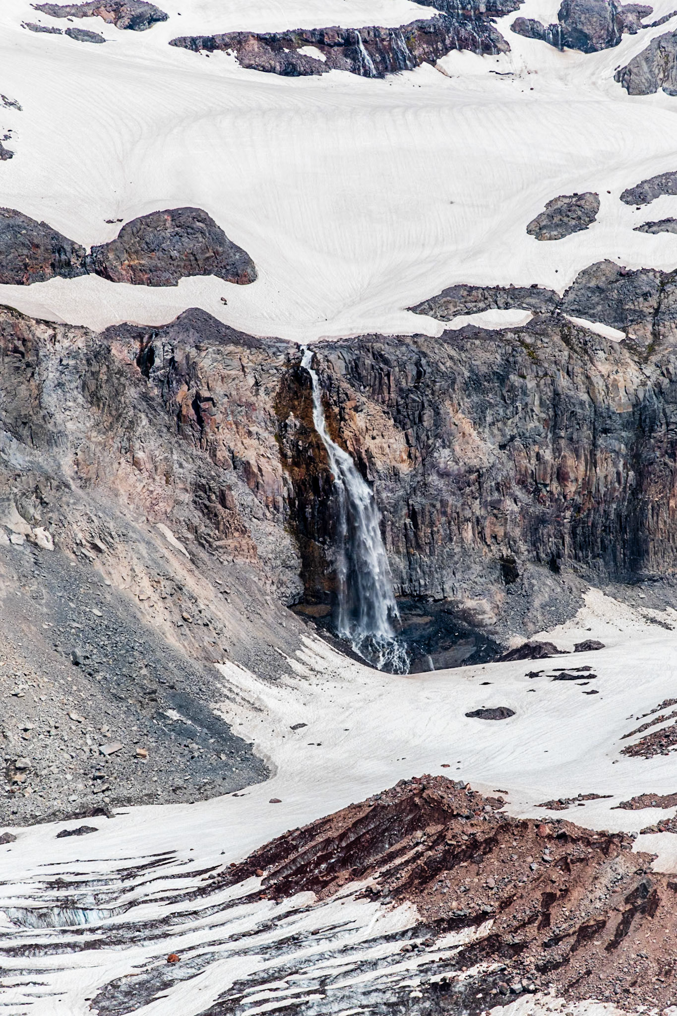 Waterfall from Wilson Glacier to Nisqually Glacier
