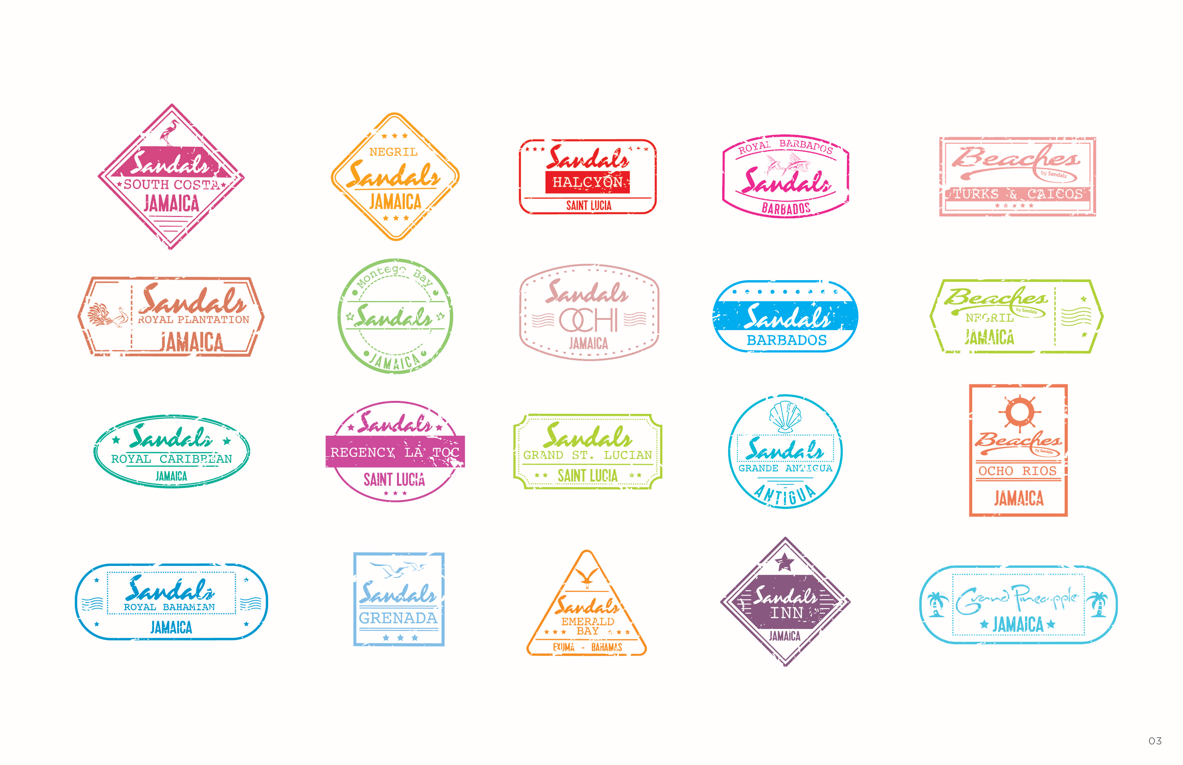 Social Media Stamps for Sandals Resorts