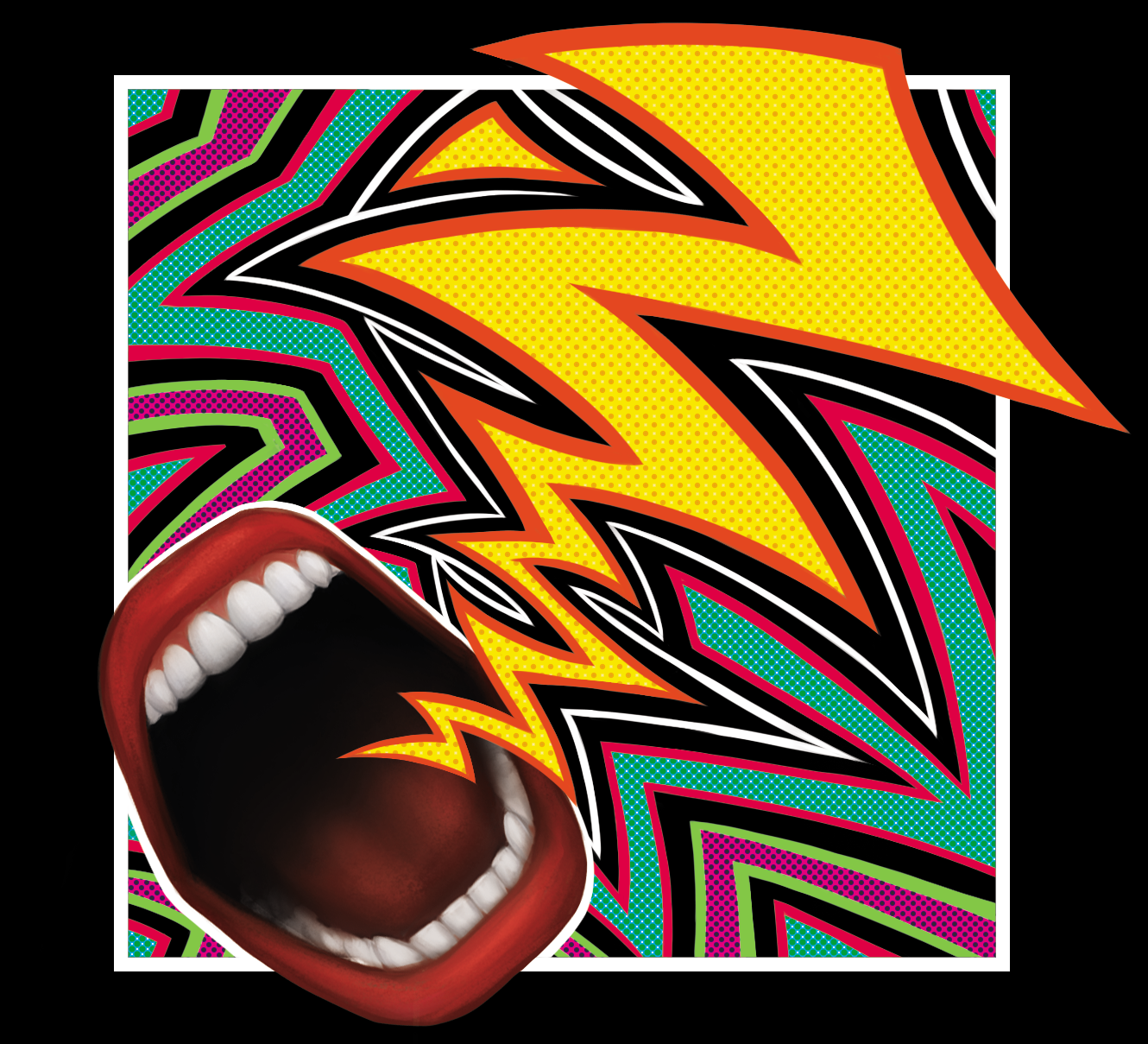 Visual depiction of "screaming"