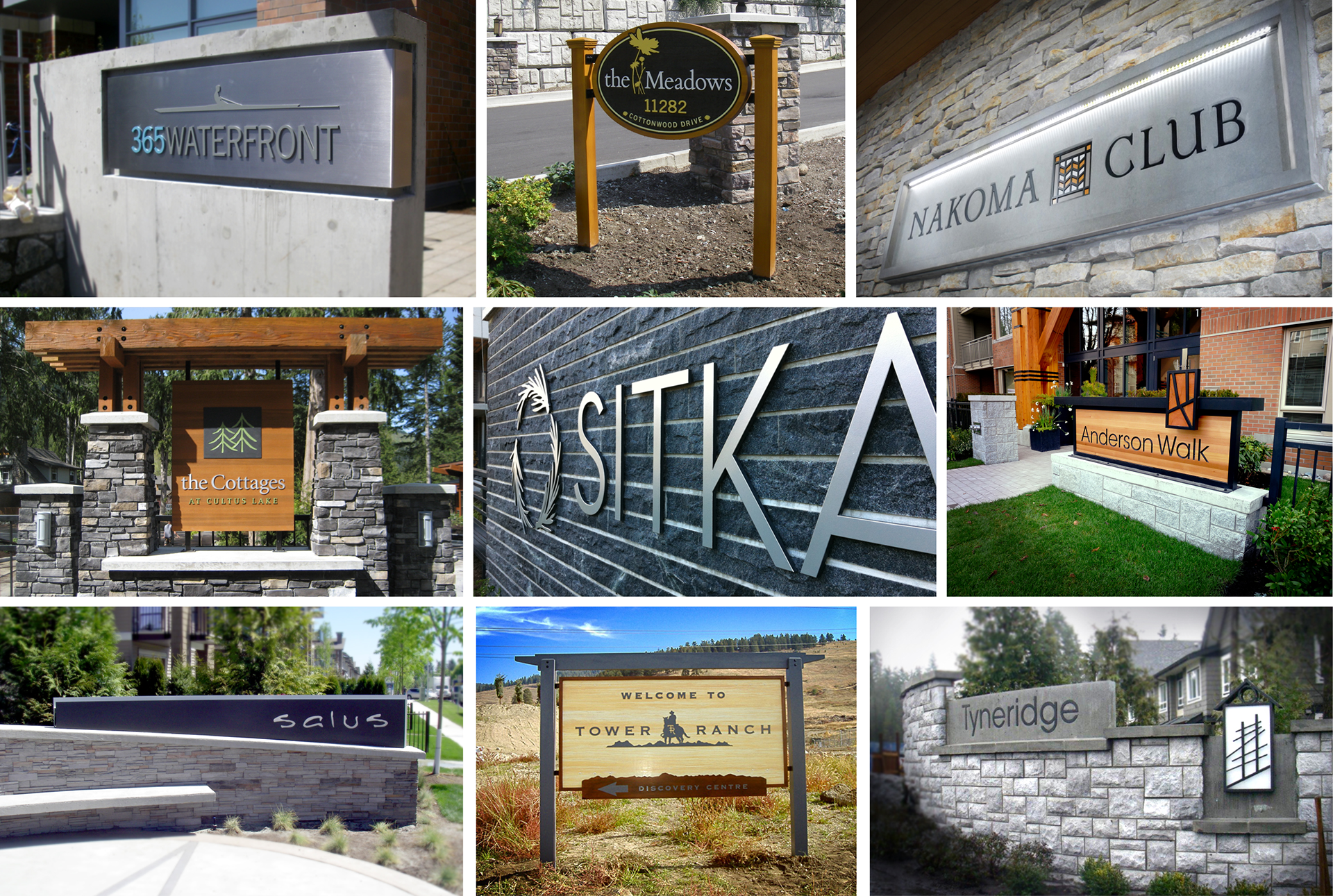 Selection of signage designs