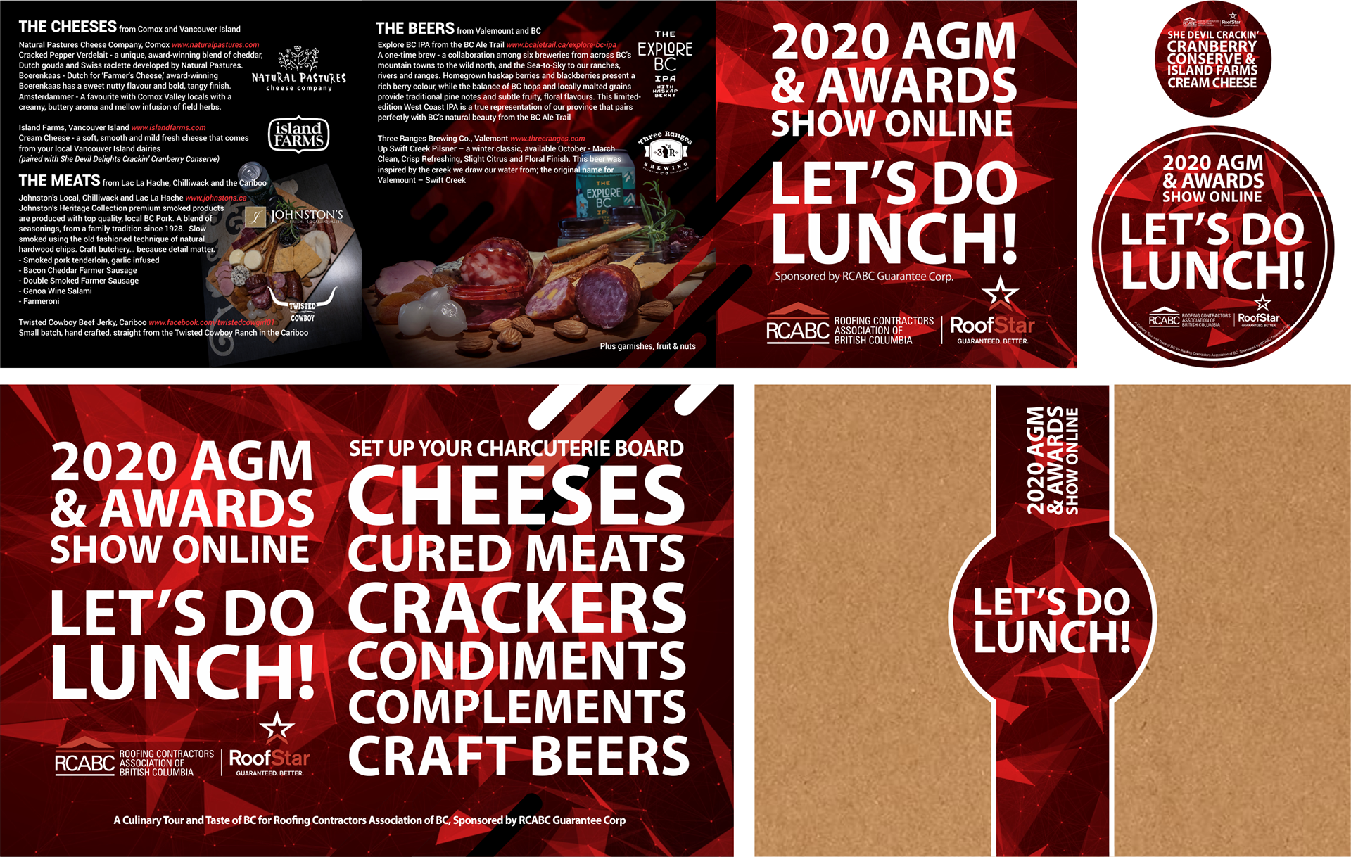 Design for lunch boxes distributed to COVID-era Zoom conference attendees
