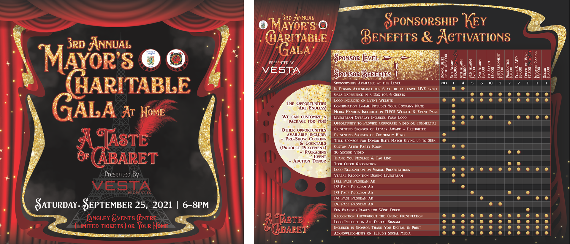 Invite for Langley Mayor's Charitable Gala - further matching collateral also created
