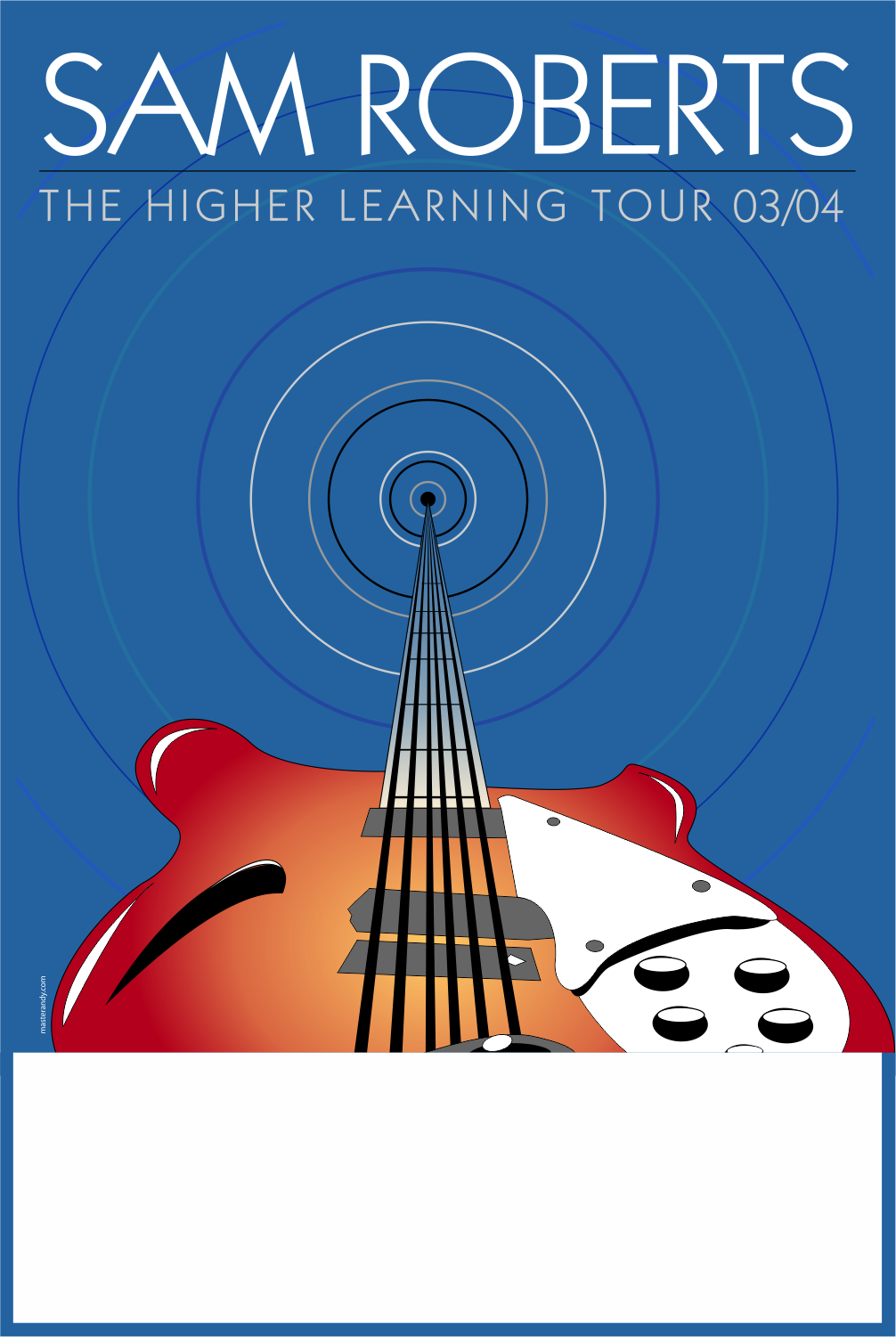Blank tour poster and backstage pass design for Sam Roberts