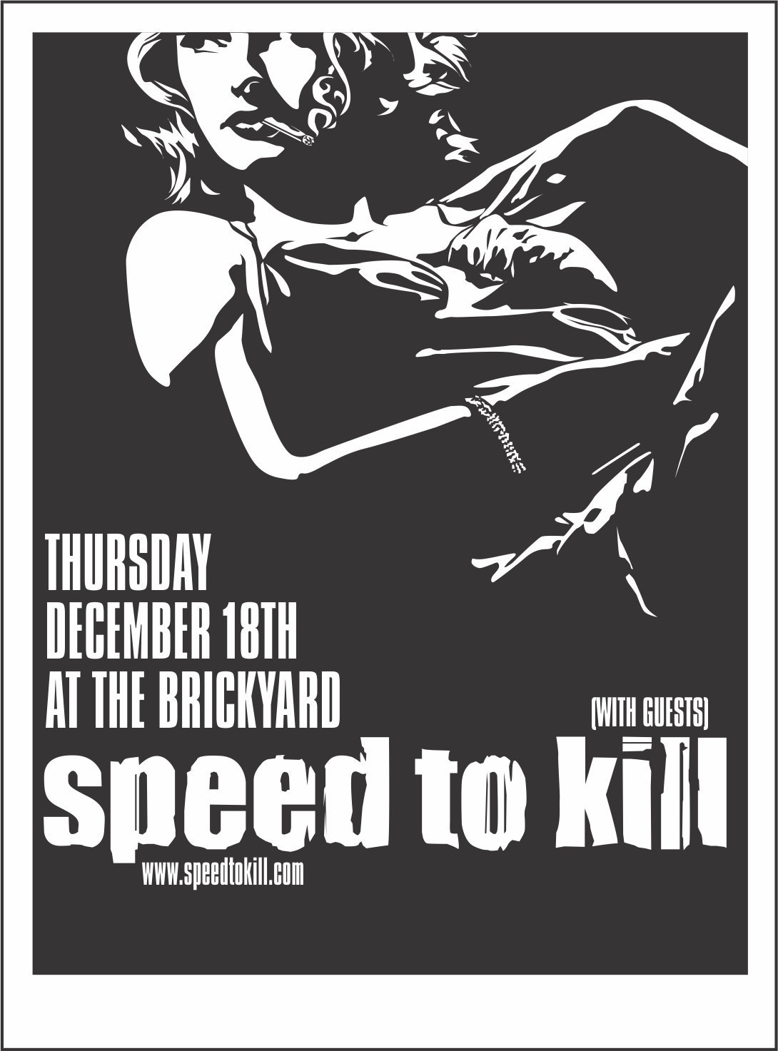 Poster for show by band Speed To Kill