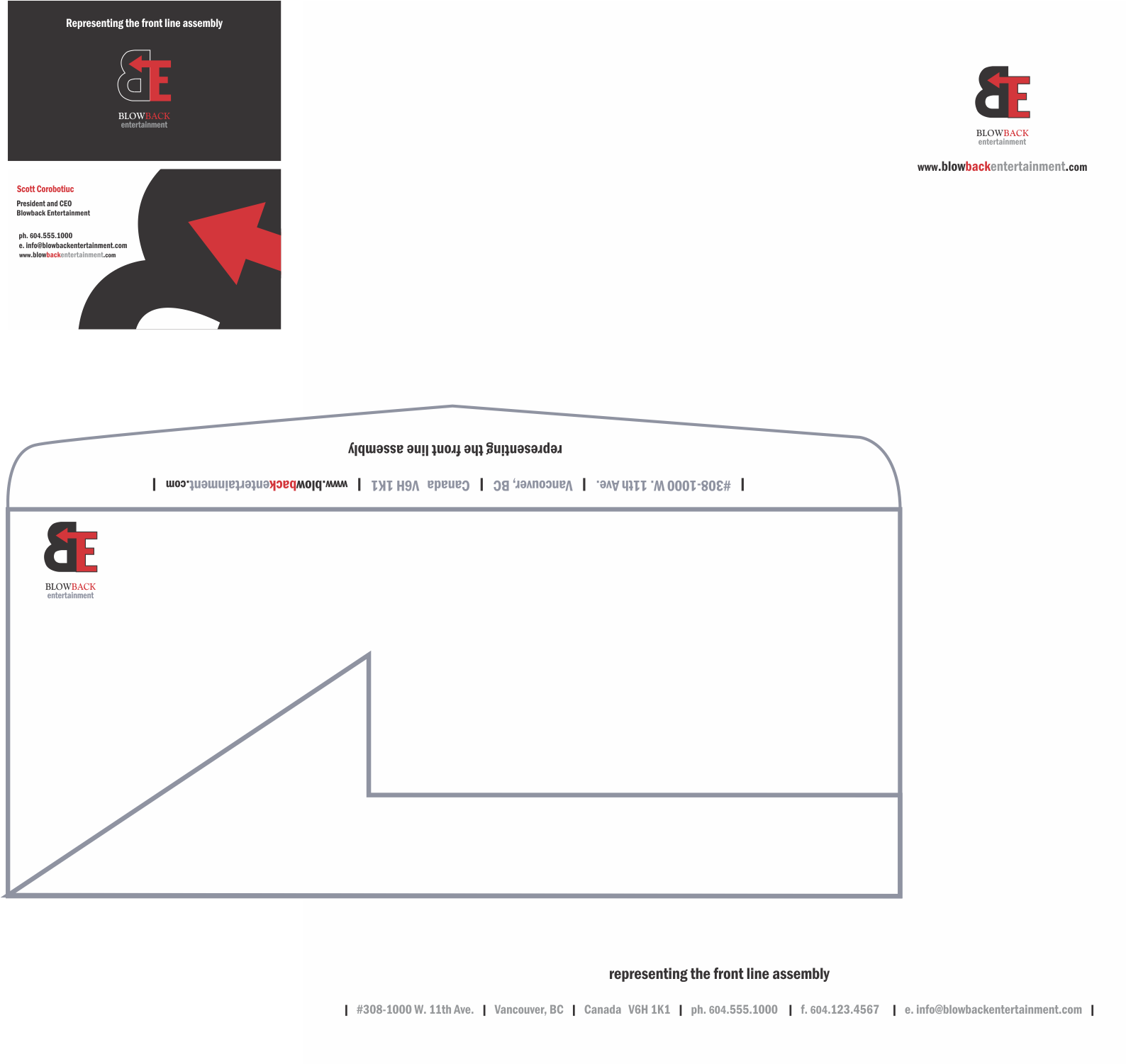 Stationery pack for artist management company
