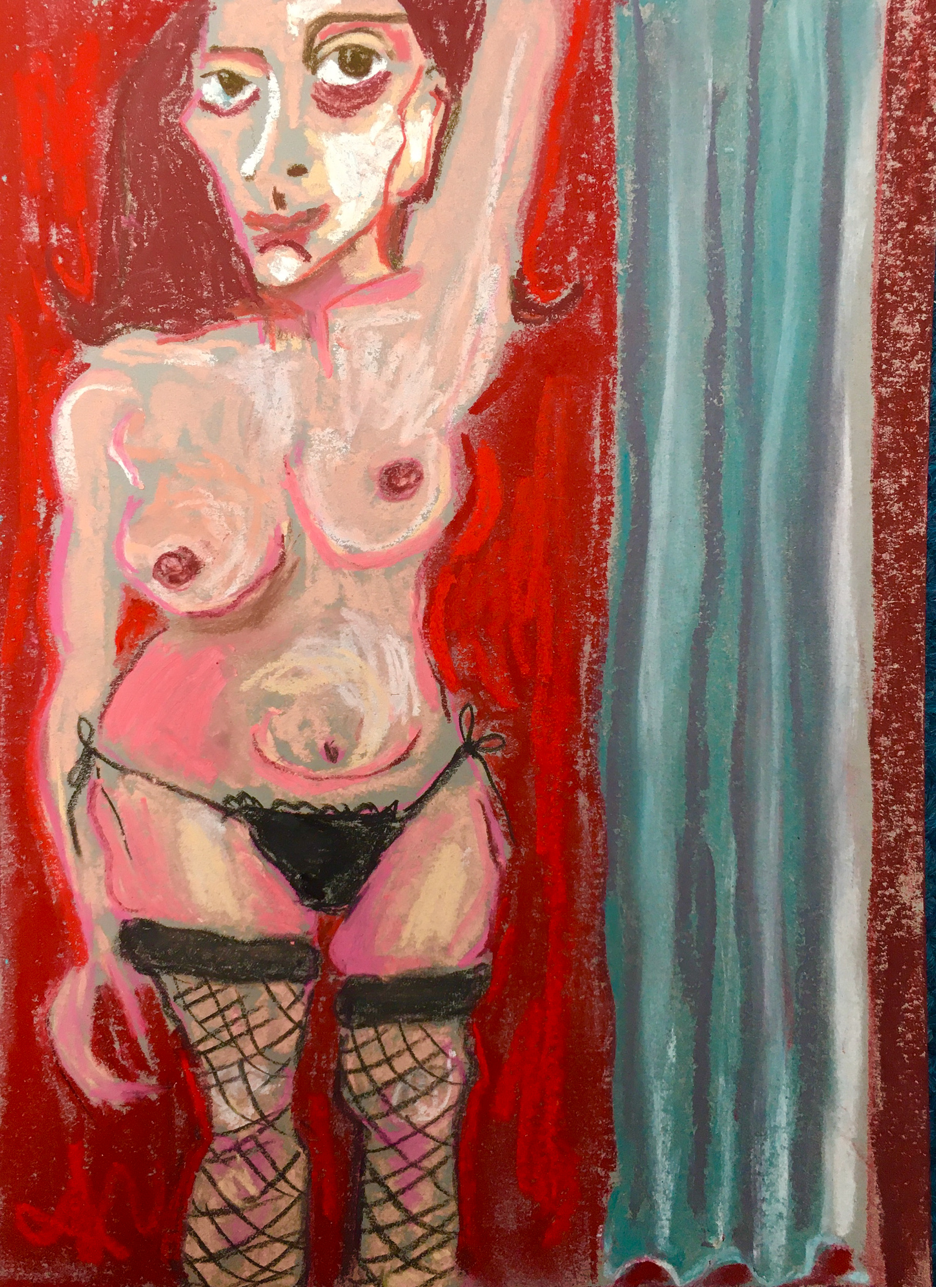 soft pastel on paper 20 x 15 cm