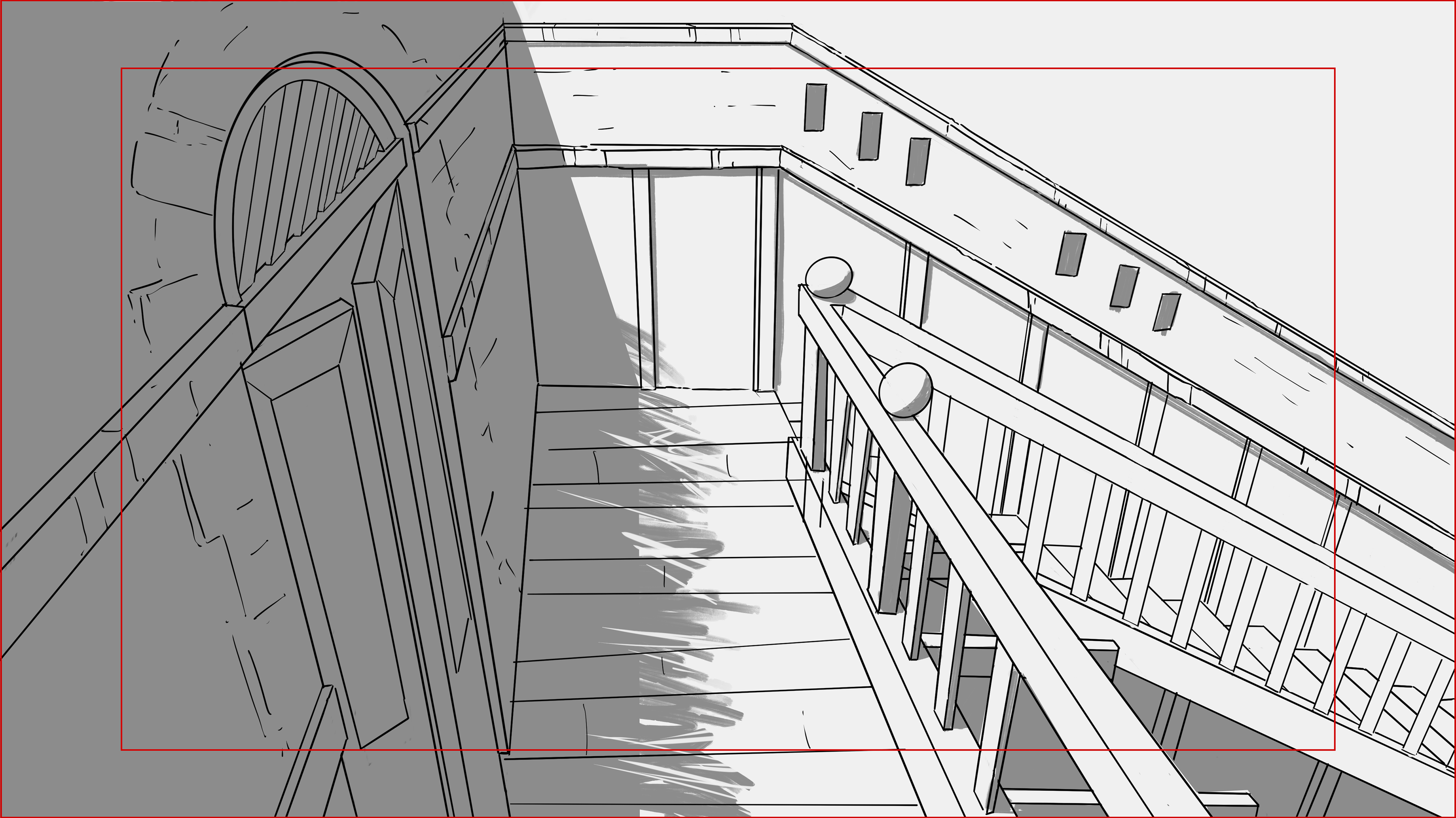 Background layout design for the Grandmother's House (film location)