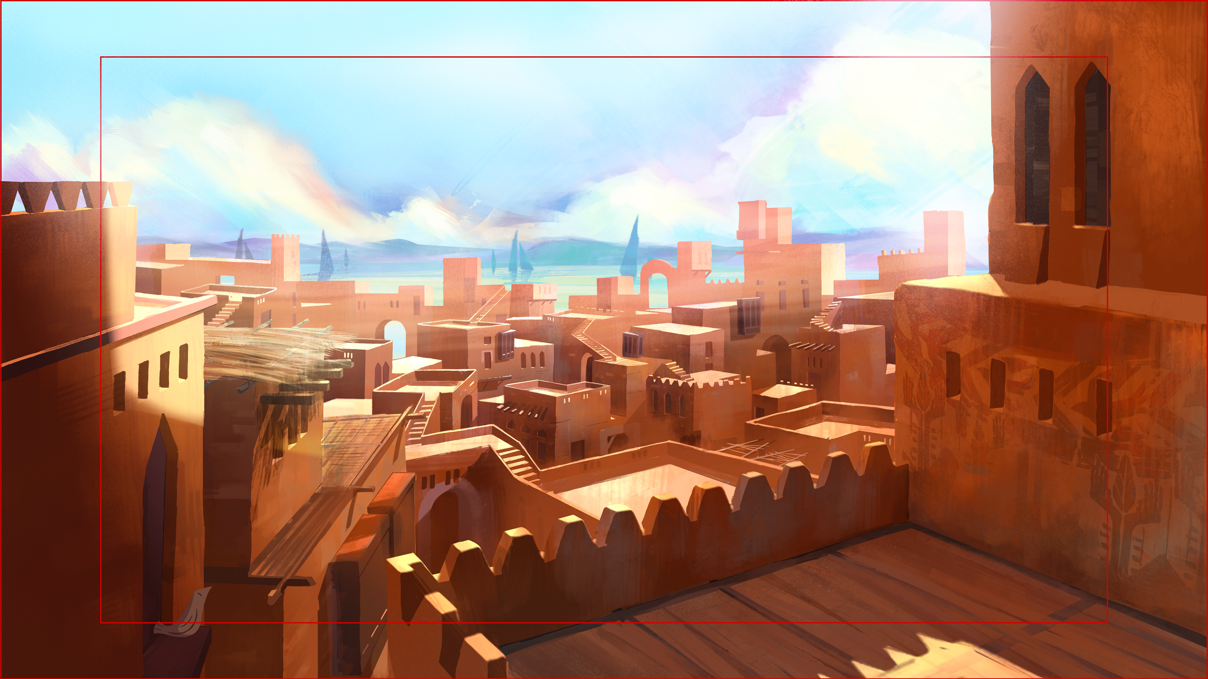Background painting for El Wajh (film location)