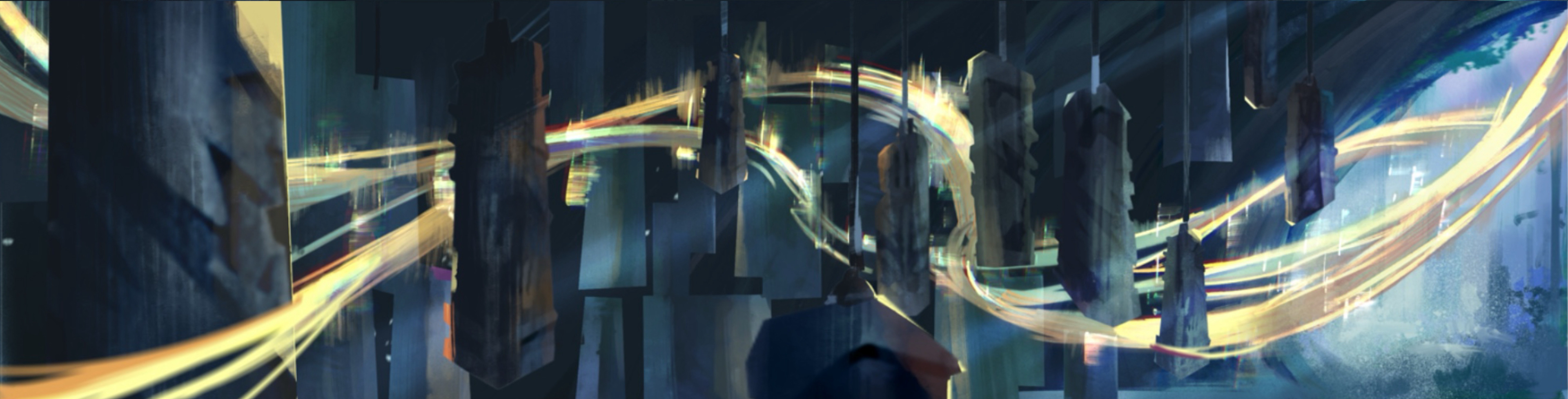Background layout and painting for the Cave (film location)