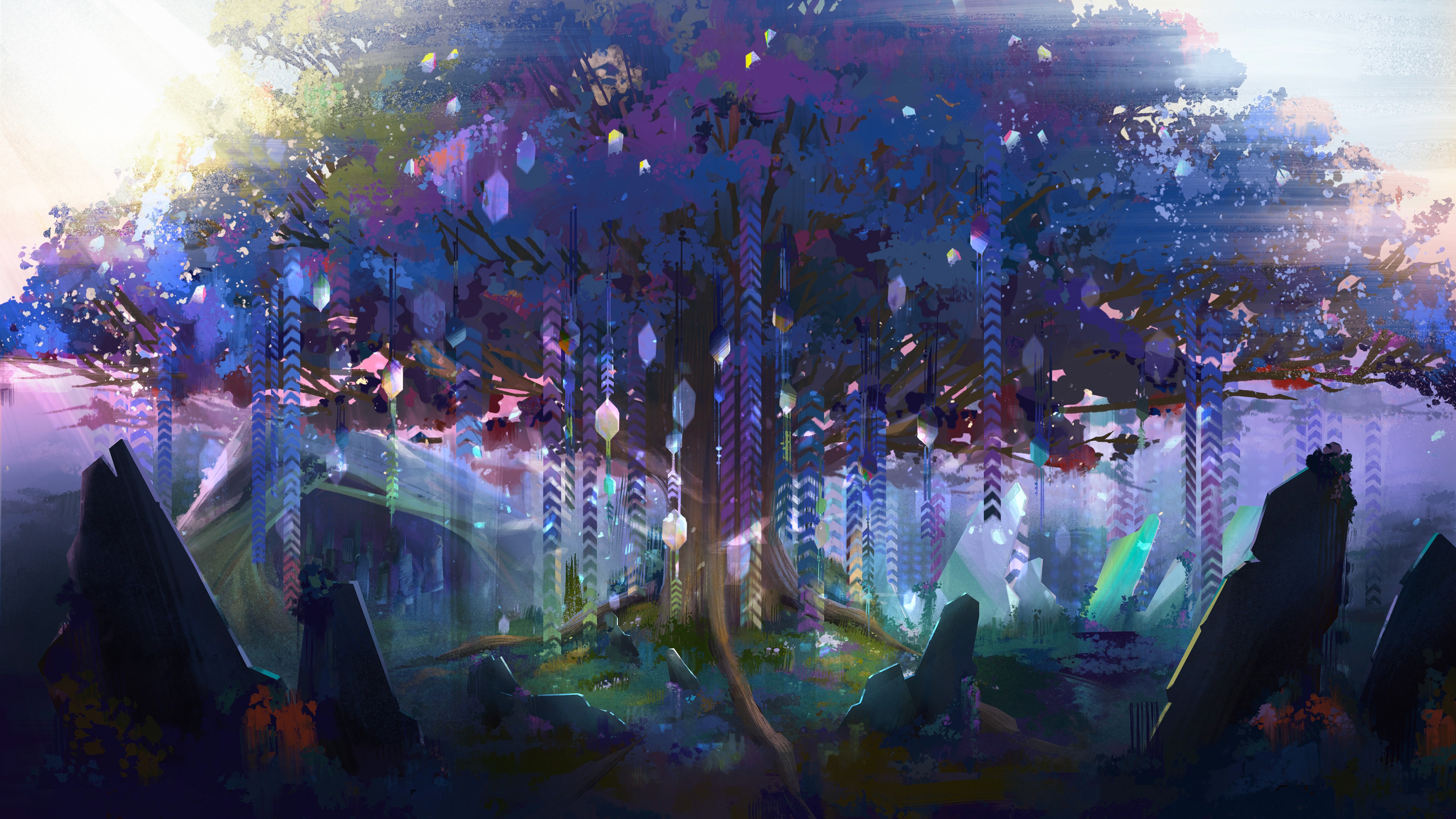 Background layout and painting for the Tree (film location)