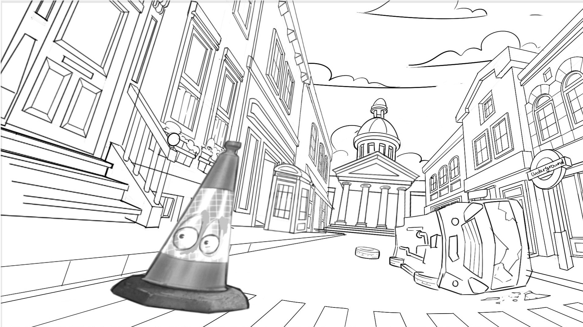 Initial sketch of the splash screen