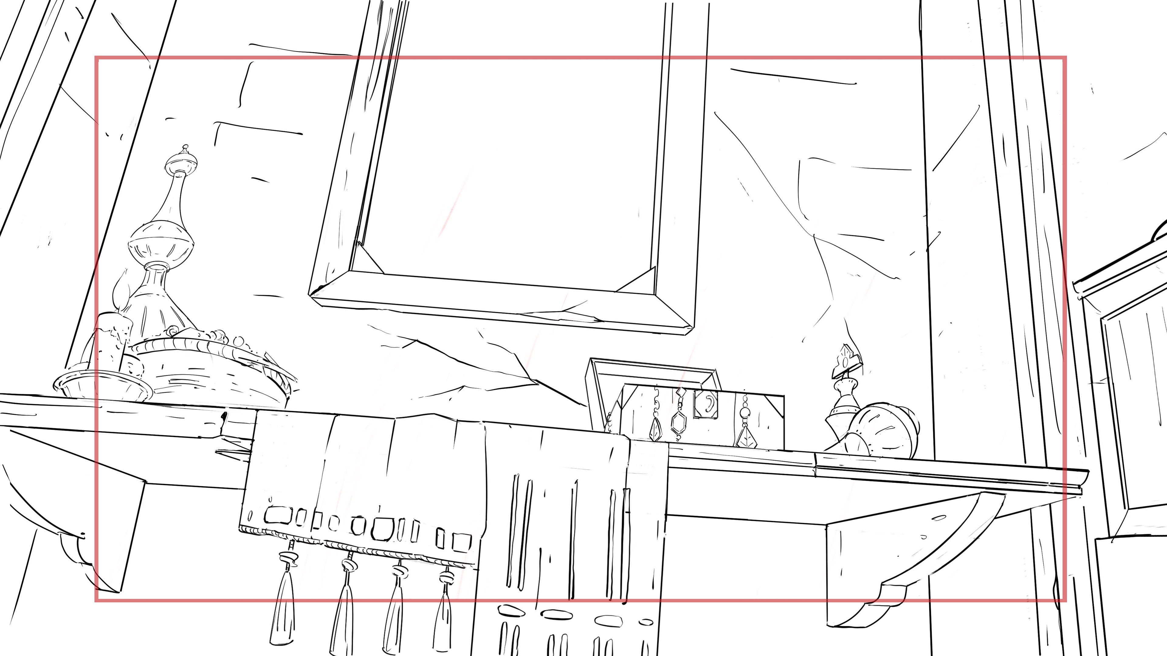 Background layout design for the Market (film location)