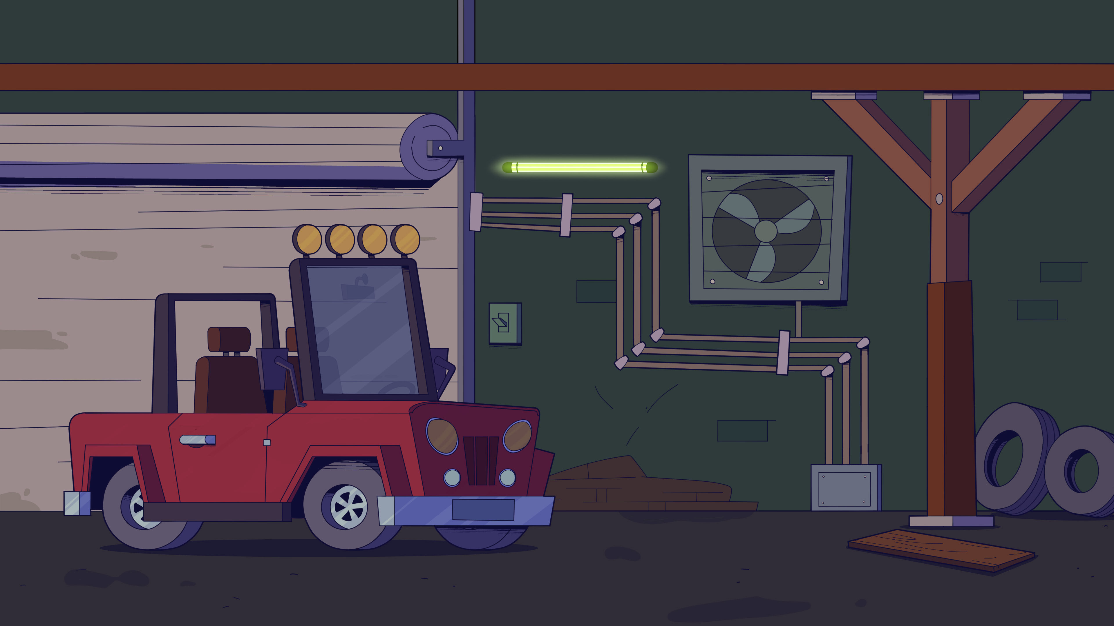 Concept frame – Gangs's hideout (Interior).