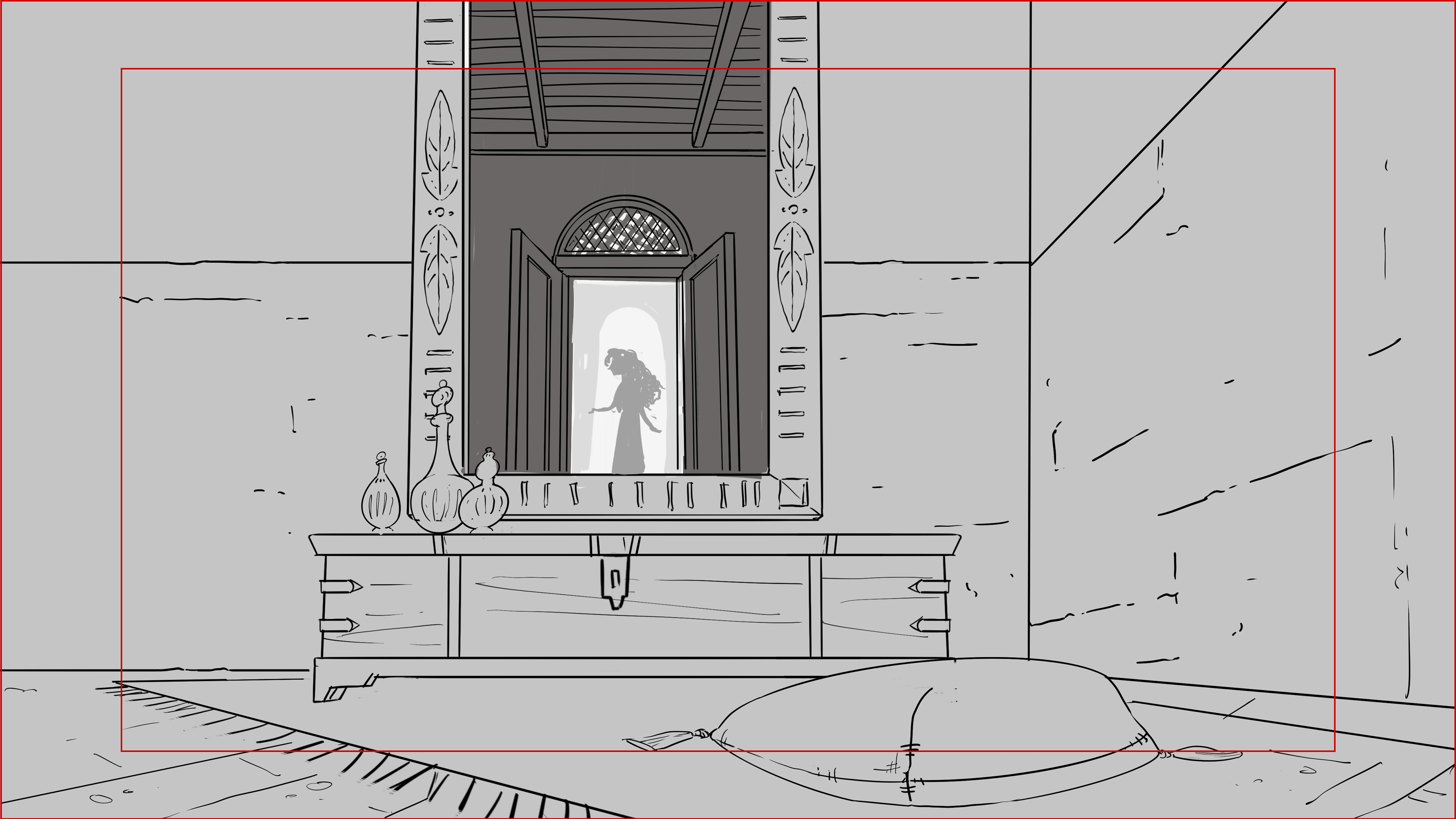 Background layout design for the Grandmother's House (film location)