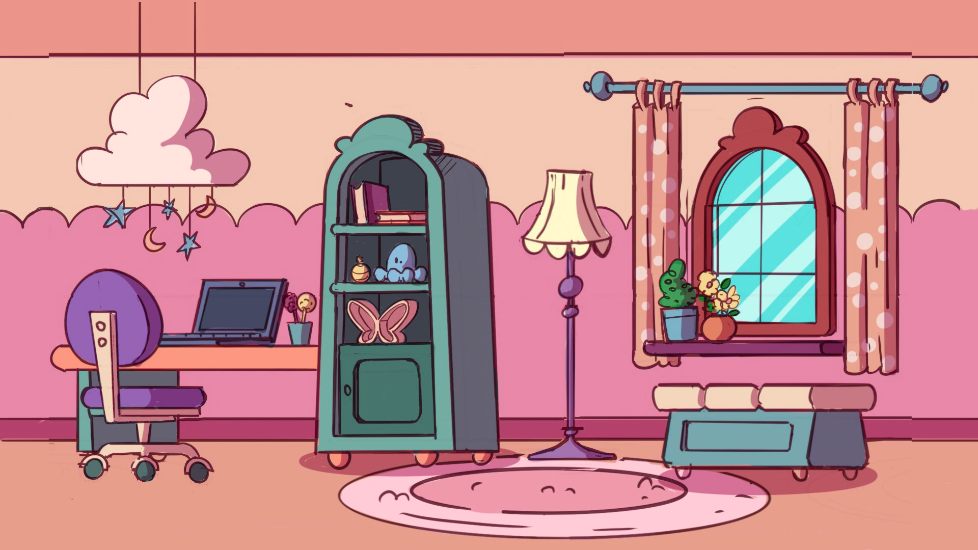Concept frame –  A counter angle of the sister's room (Day).