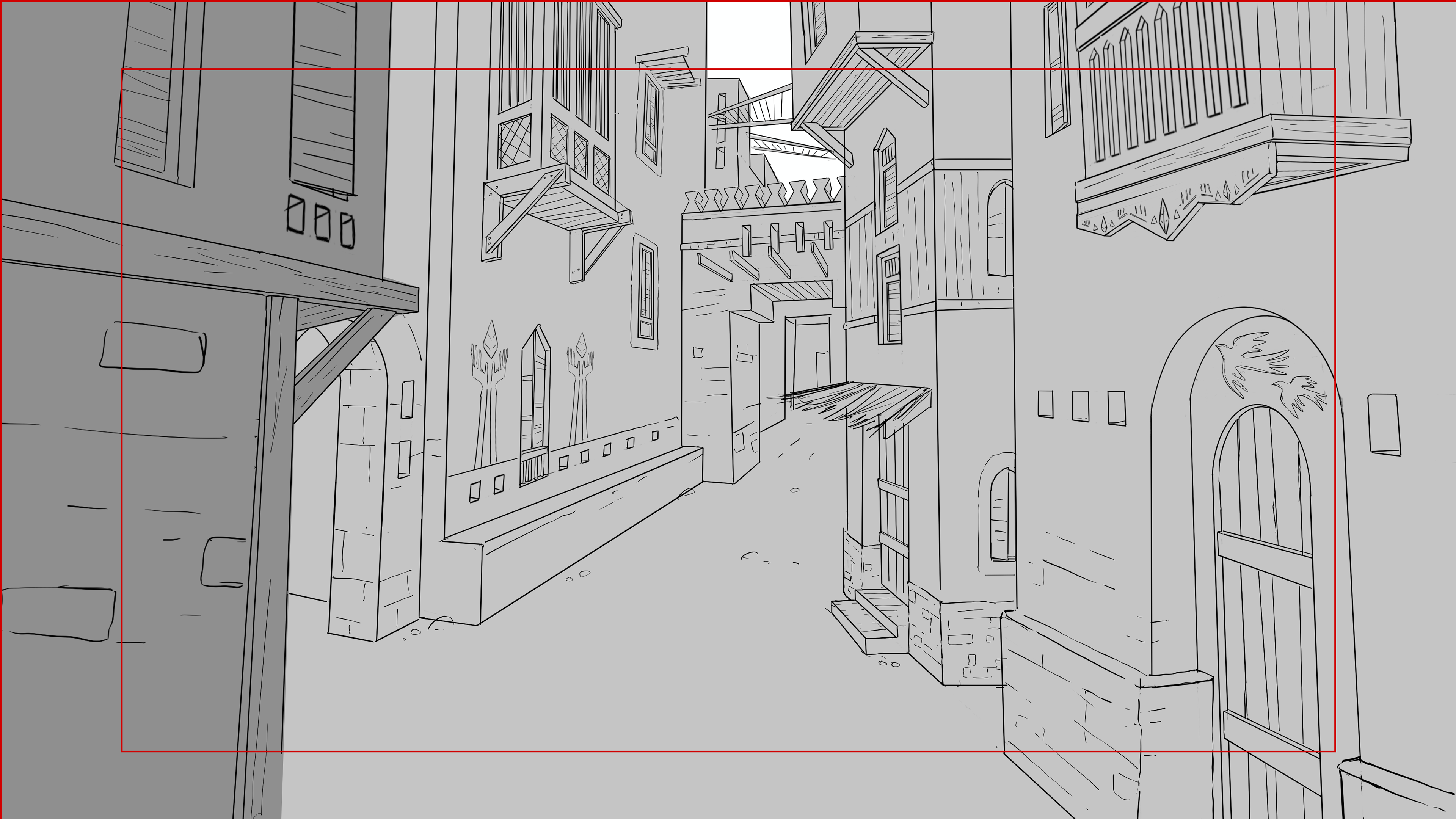 Background layout design for El Wajh (film location)