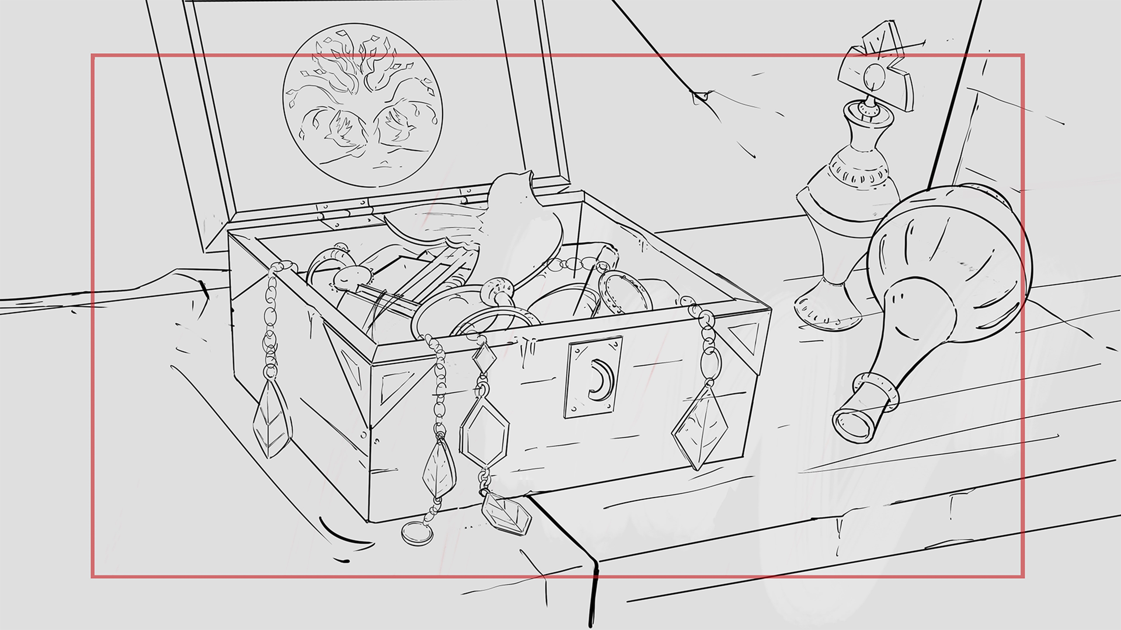 Background layout design for the Market (film location)