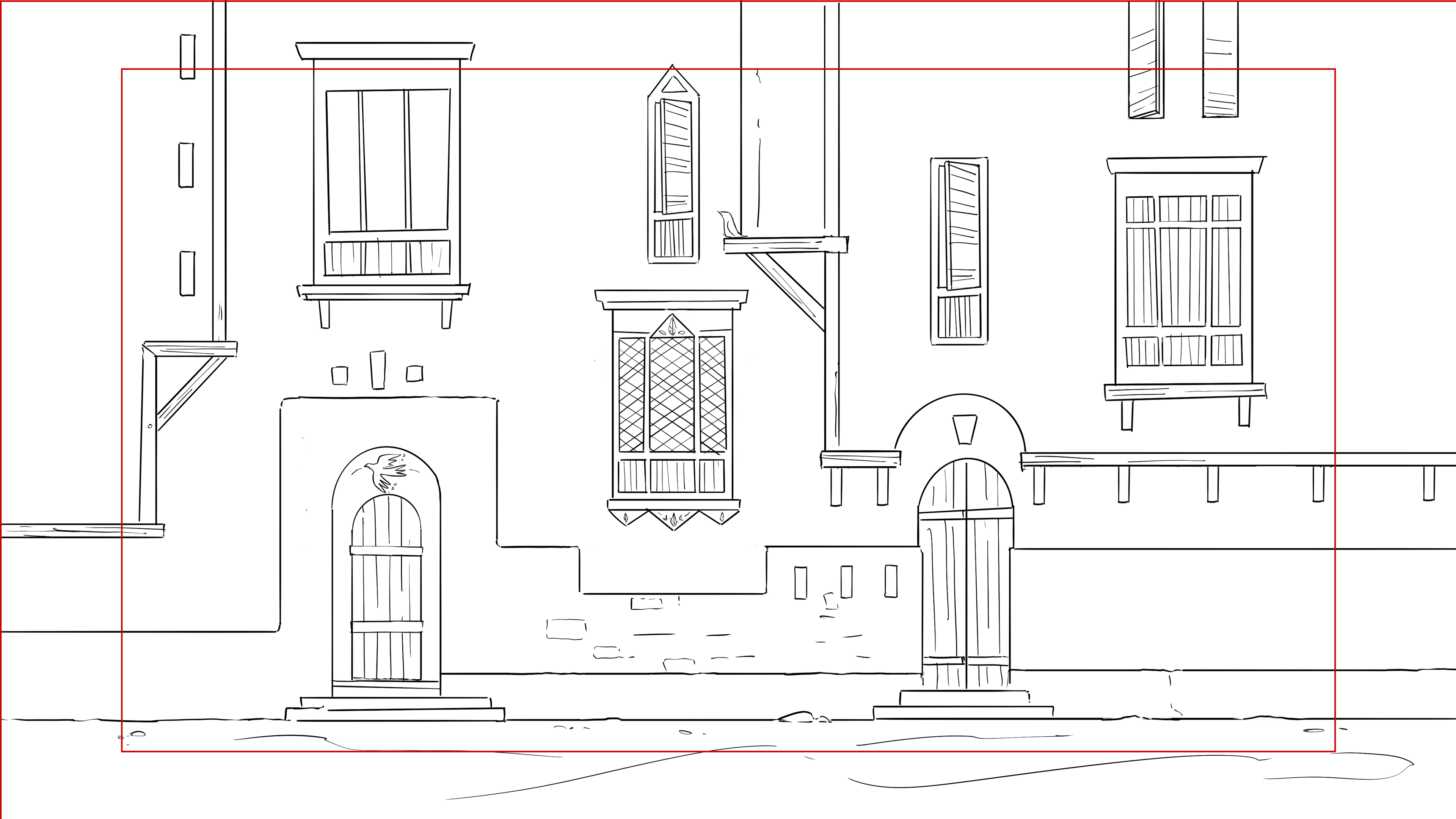 Background layout design for El Wajh (film location)