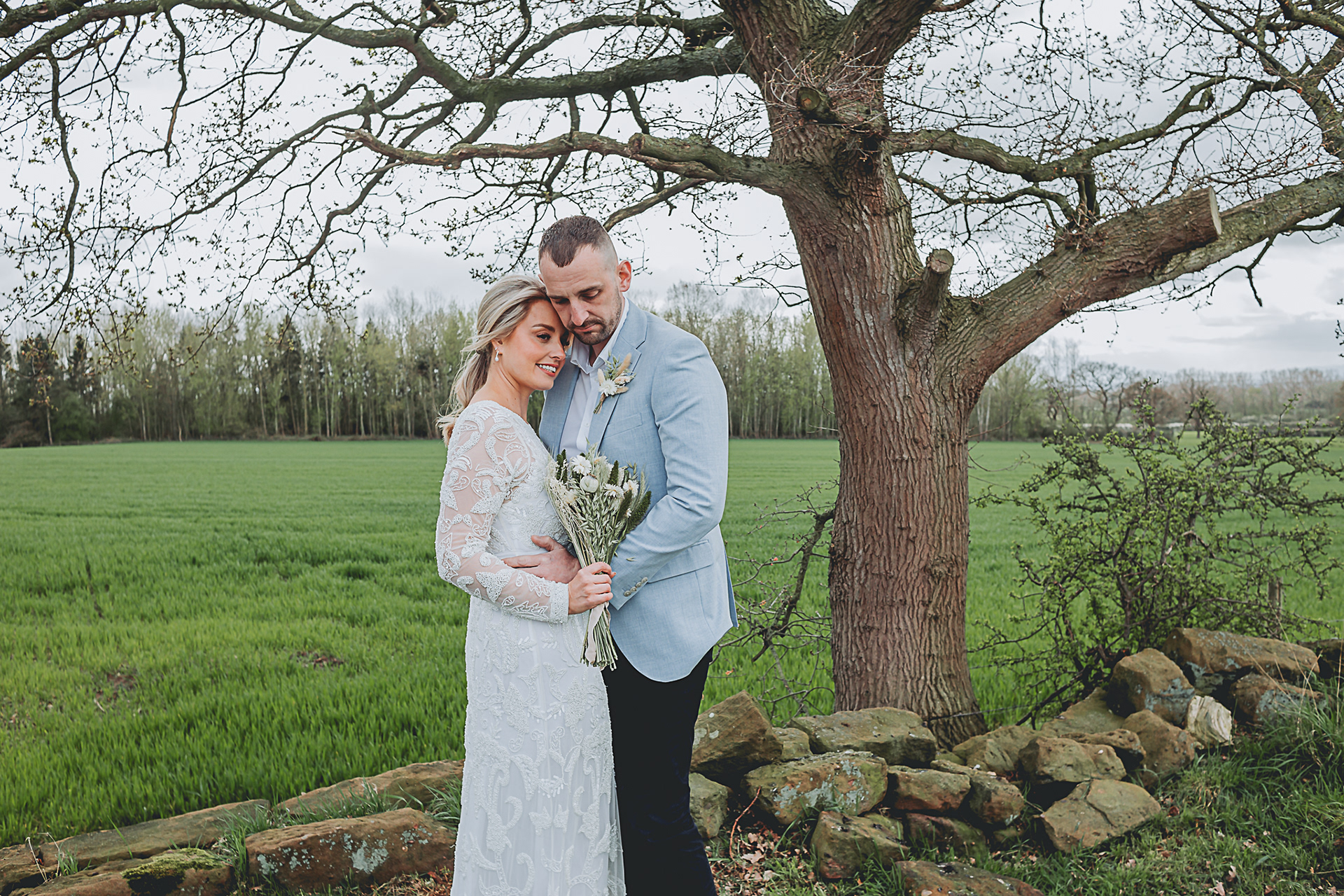 Wedding couple photo at Cock-O-Barton, Cheshire