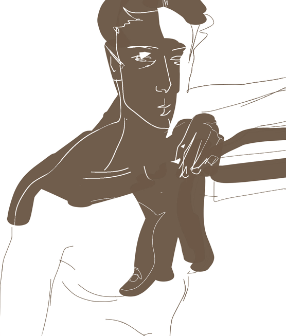 Woman: brown & white