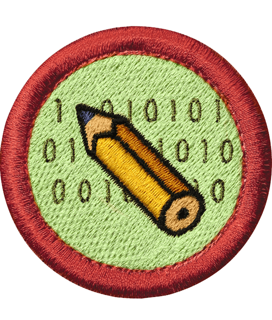 Events magazine: code writing badge