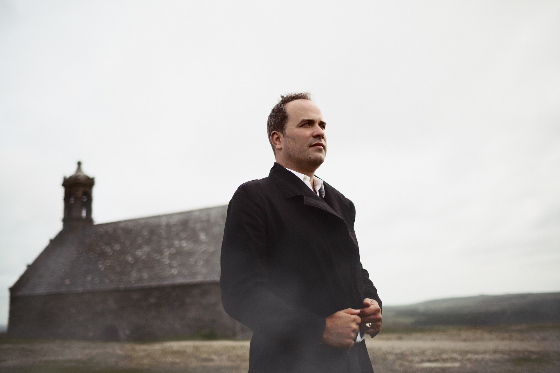 Portrait of actor Arnaud de Montlivault at the Saint Michel de Braspart in Brittany