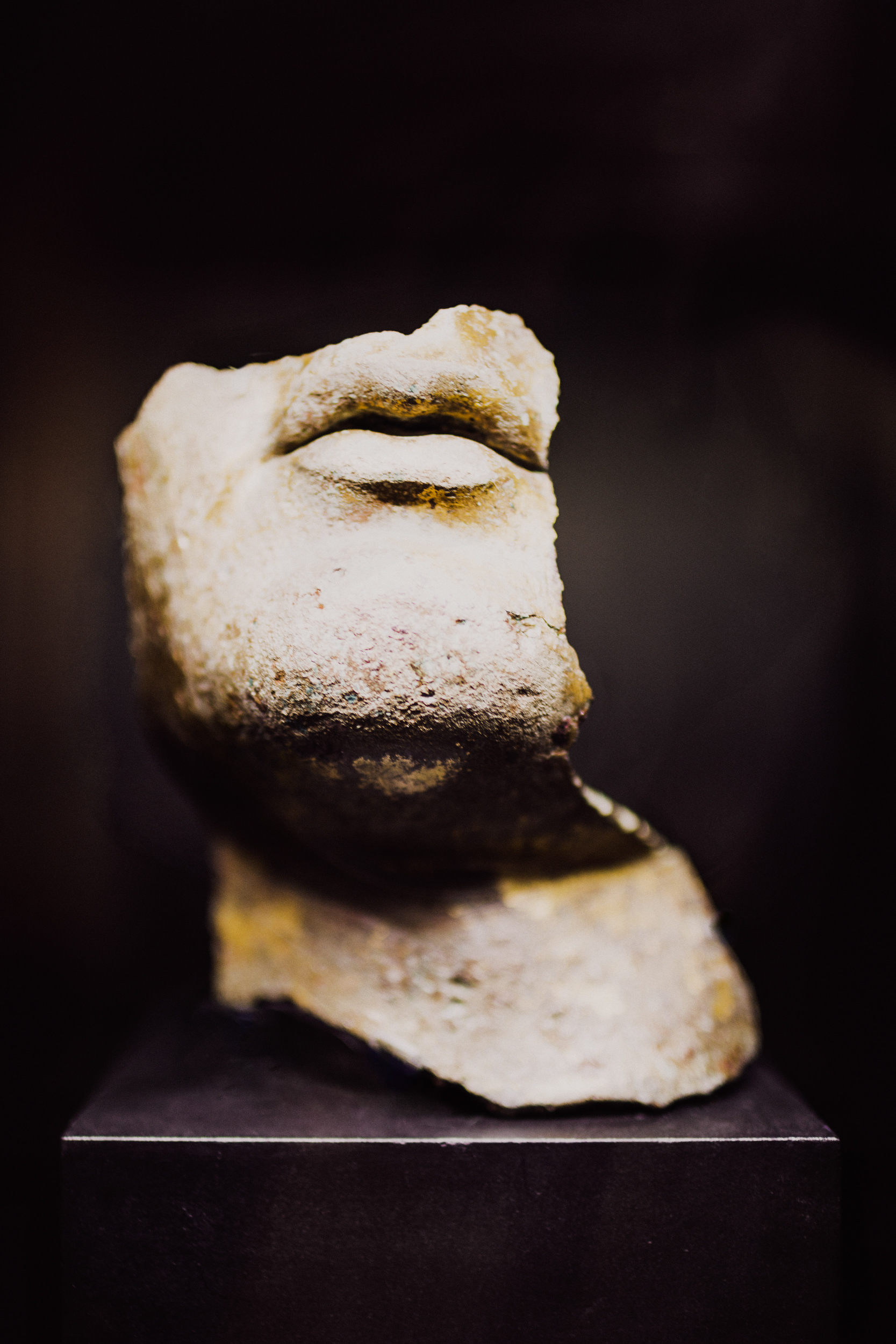 Remains of a colossal statue of a Roman emperor in Aoste