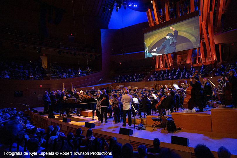 Tribute to Basil Poledouris at Walt Disney Hall. Photo on the screen by Julio Rodriguez.